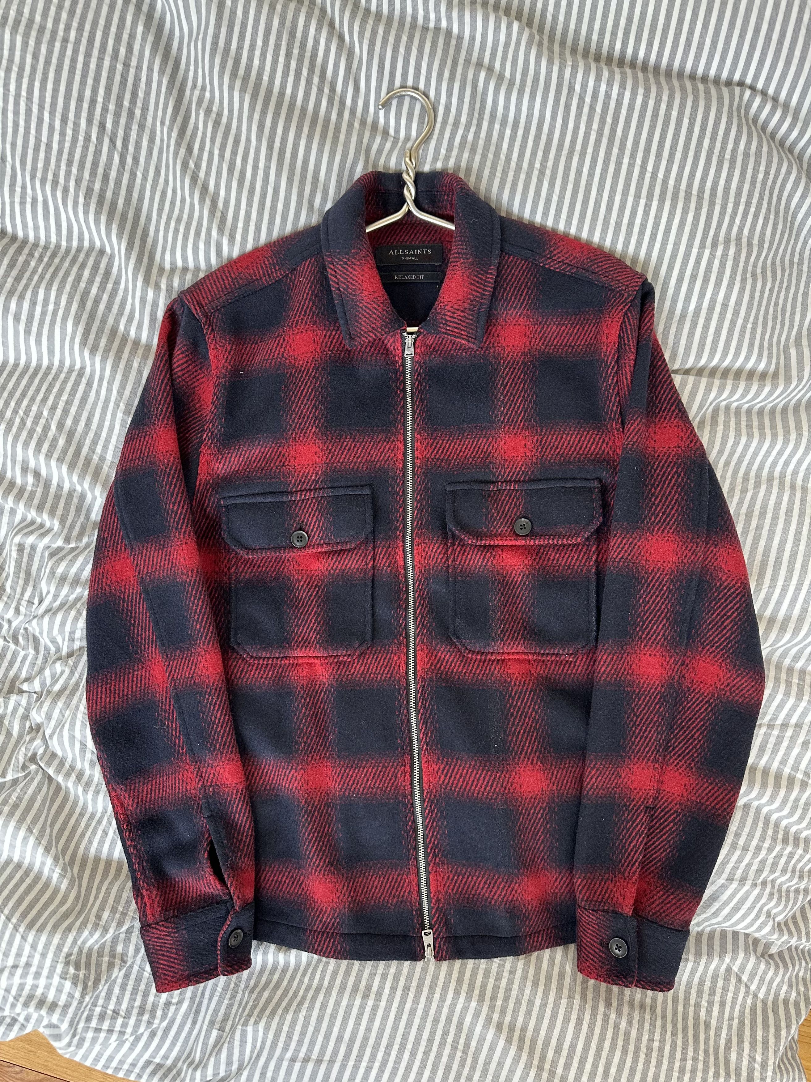 Allsaints Allsaints Wool Blend Checkered Overshirt Coat Jacket Men's Size US S / EU 44-46 / 1 - 7 Thumbnail
