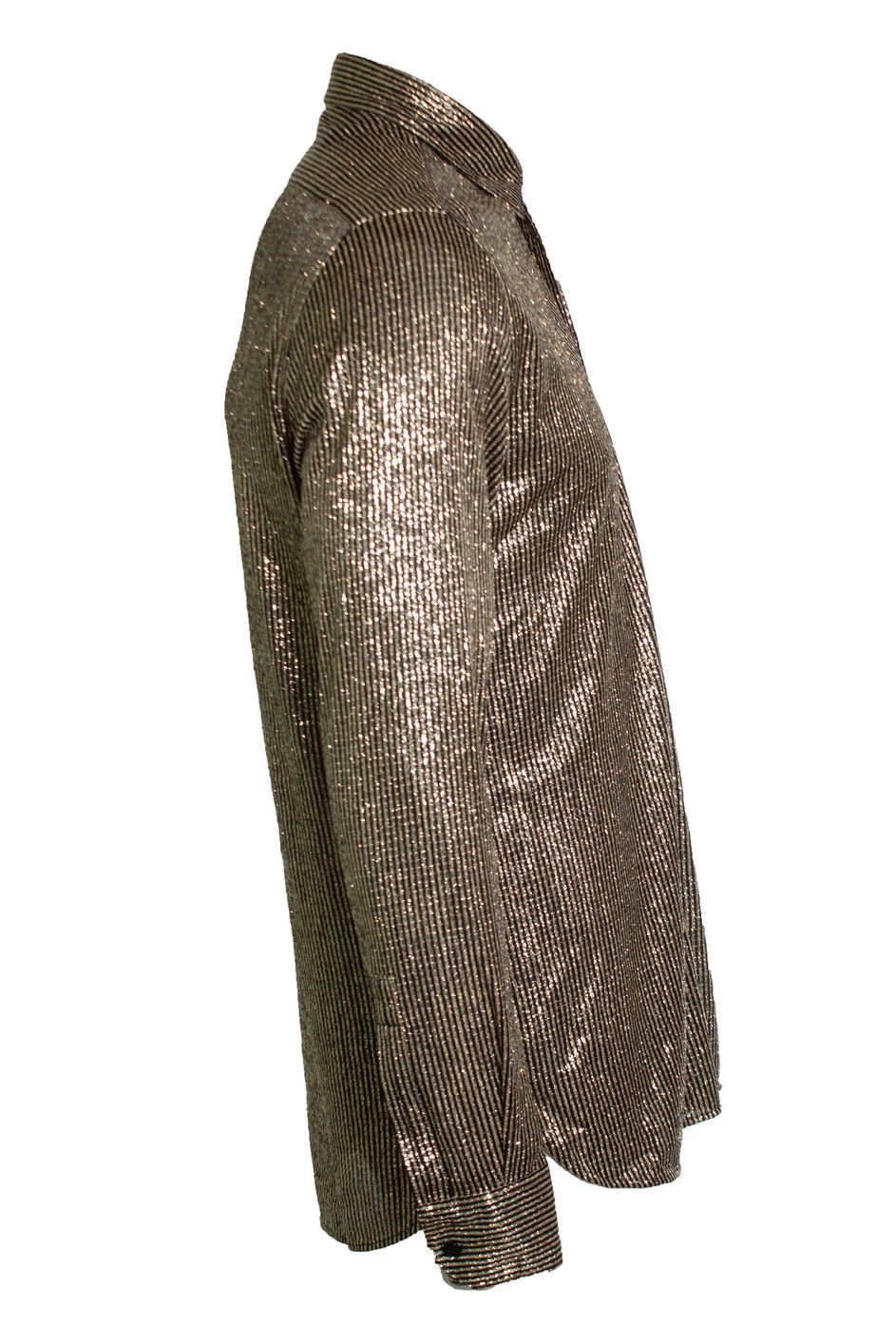 Saint Laurent Paris Saint Laurent, Black and gold striped lurex shirt Size US S / EU 44-46 / 1 - 4 Thumbnail