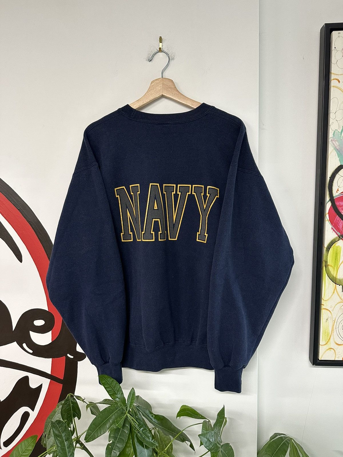 Vintage Vintage 90s Double Sided US Navy Crewneck Sweatshirt Size L Size US L / EU 52-54 / 3 - 4 Thumbnail
