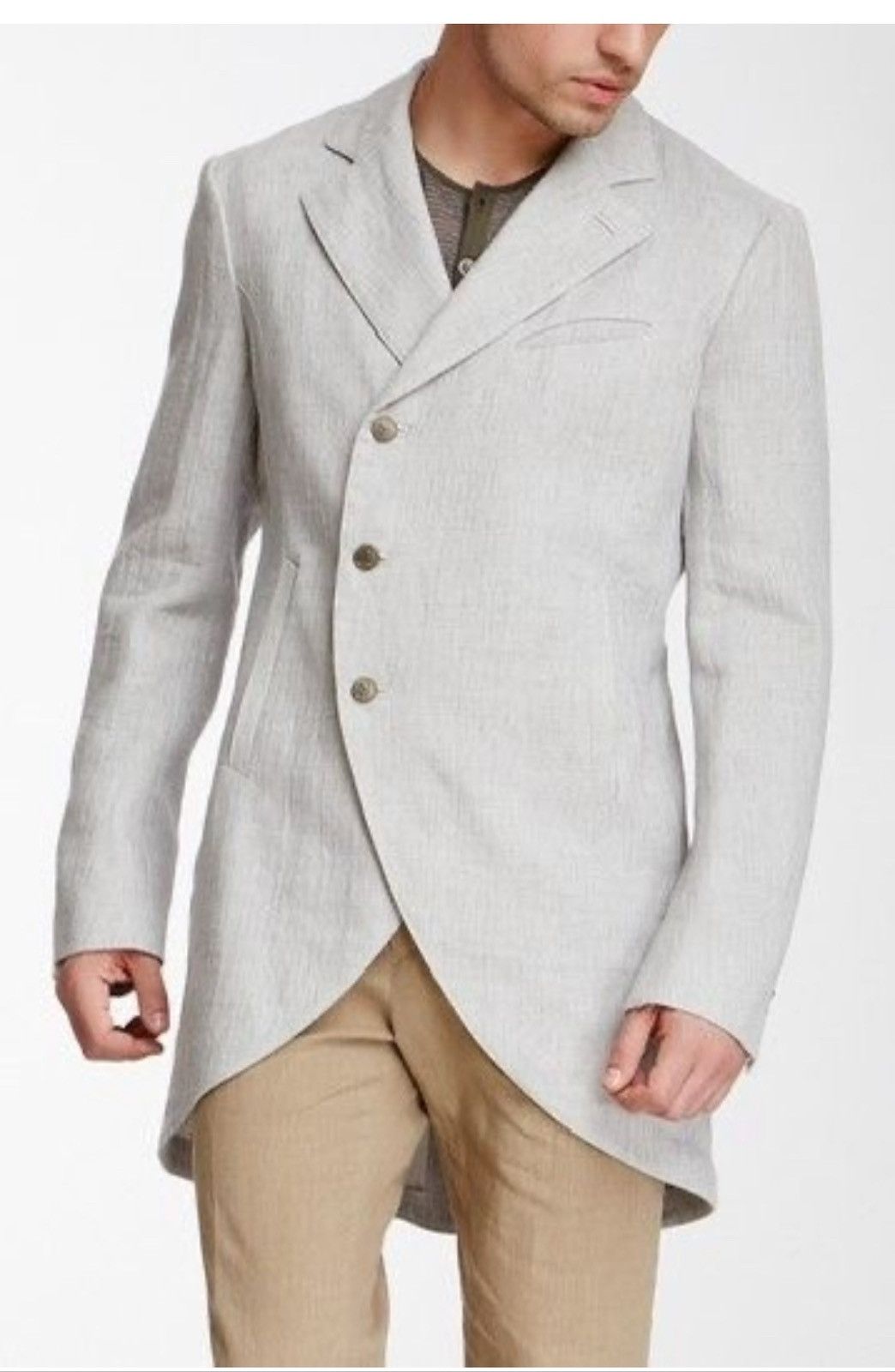 John Varvatos Linen Cutaway Coat. 48 Size US M / EU 48-50 / 2 - 2 Thumbnail