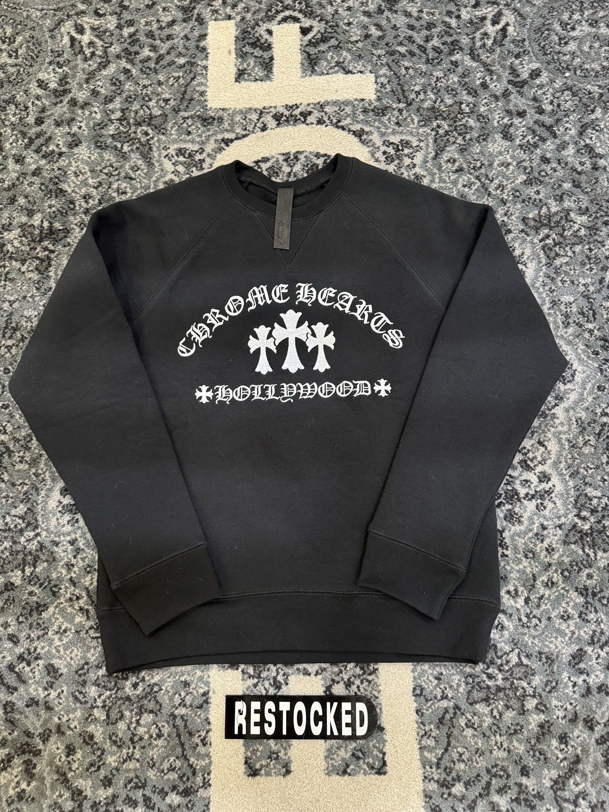 Chrome Hearts Chrome Hearts 3 Cross Embroidered Black Crewneck Size US M / EU 48-50 / 2 - 1 Thumbnail