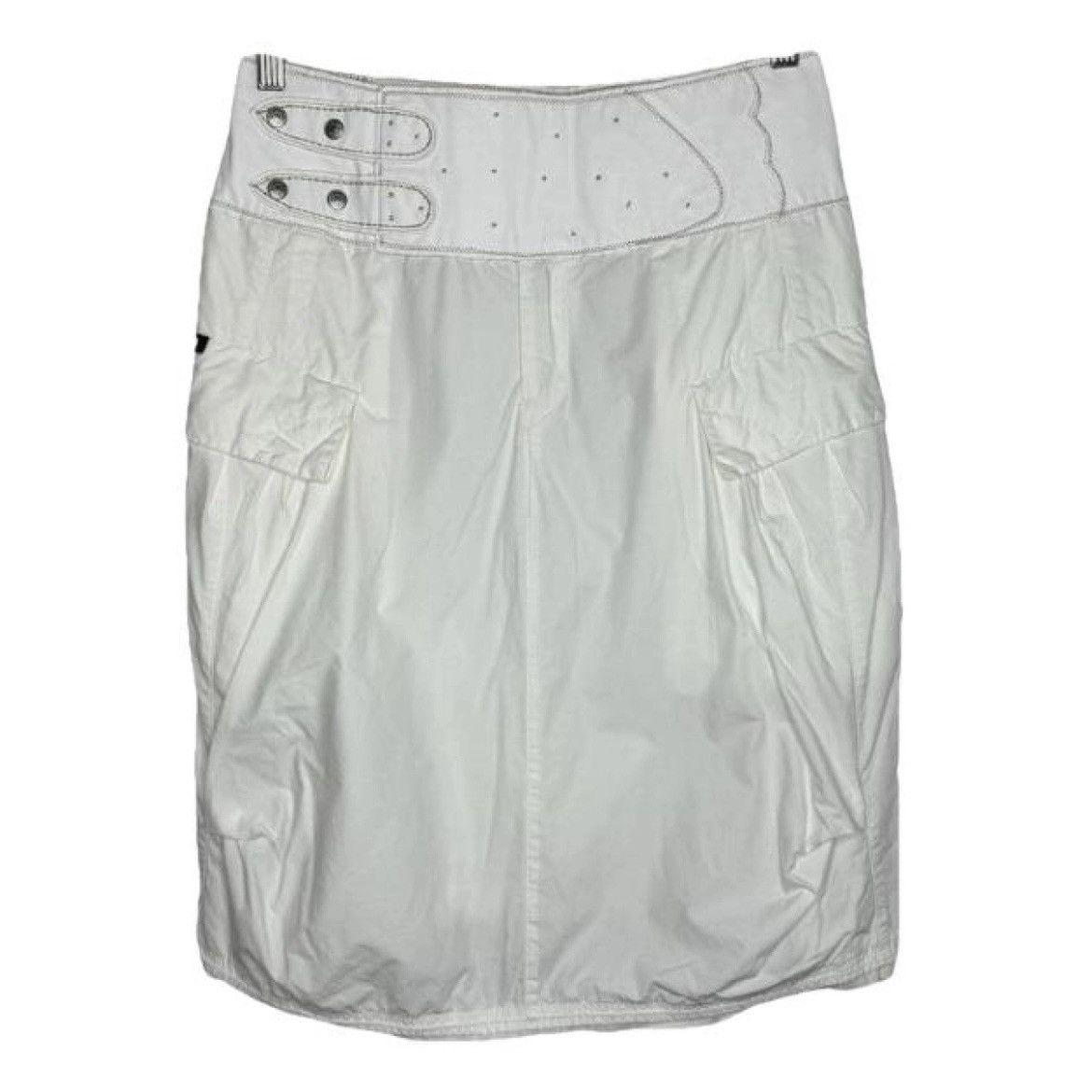 Marithe + Francois Girbaud × Vintage Marithe Francois Girbaud White Skirt Avant Garde Size 26" / US 2 / IT 38 - 1 Thumbnail