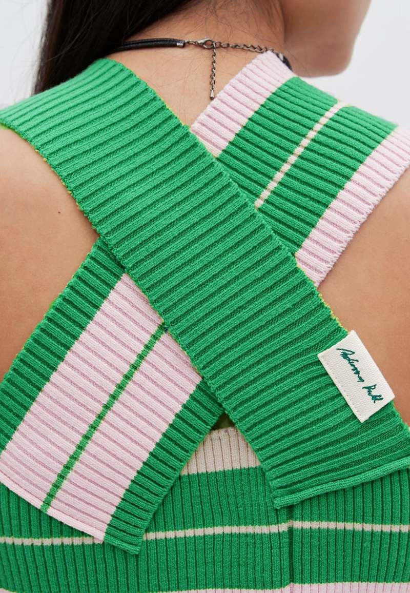 Andersson Bell o1mle1224 Sasha Rib Bandage Top in Green/White Size L / US 10 / IT 46 - 3 Thumbnail