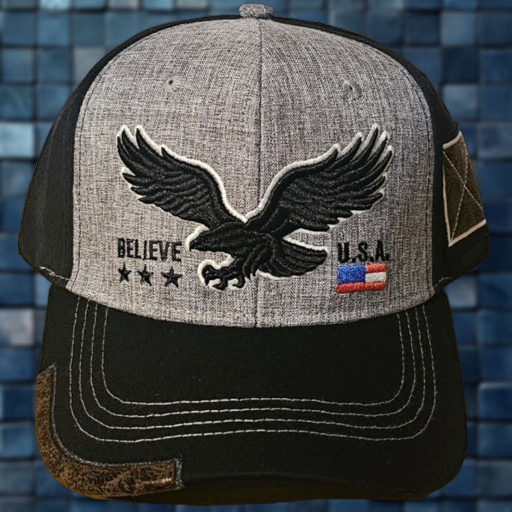 Vintage EAGLE FLYING BELIEVE USA STAR FLAG SNAPBACK BASEBALL CAP ( G ) Size ONE SIZE - 1 Thumbnail