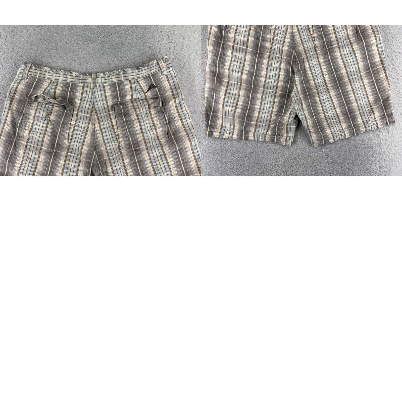 Tommy Bahama Tommy Bahama Shorts Men 38 Beige Blue Plaid Silk Cotton Blend Golf Vacation READ Size US 38 / EU 54 - 10 Thumbnail