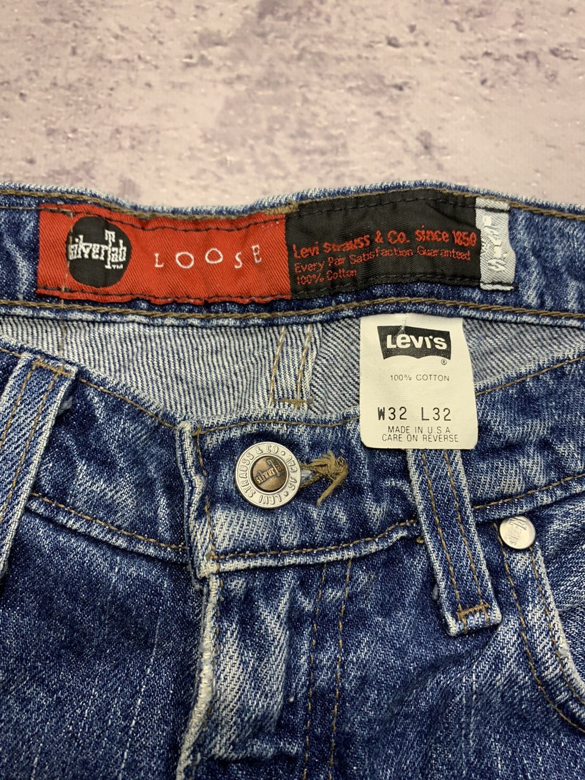 Levi's Very Rare 1993 Levi’s Silver Tab Blank Tab Loose Jeans USA Size US 32 / EU 48 - 10 Thumbnail