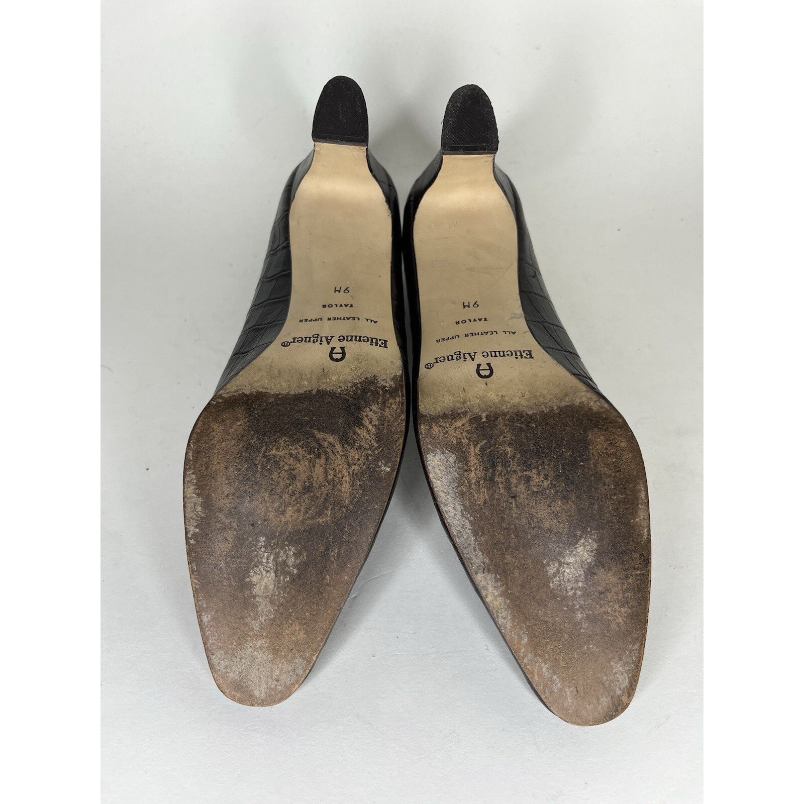 Aigner Etienne Aigner Brown Leather Croc Embossed Heels Women Size Size US 9 / IT 39 - 7 Thumbnail