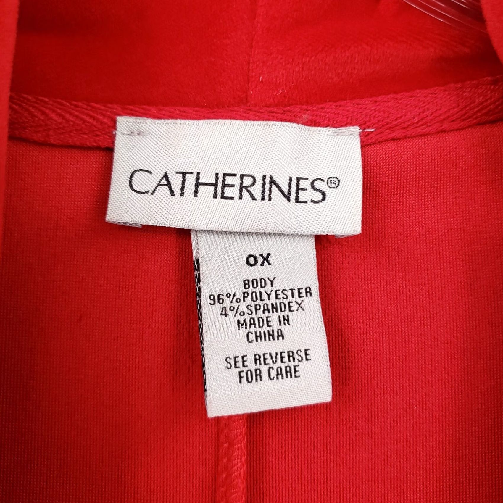 Vintage Catherines Sweater Womens 0X Plus Red Pullover Cowlneck Stretch Knit Size XL / US 12-14 / IT 48-50 - 7 Thumbnail