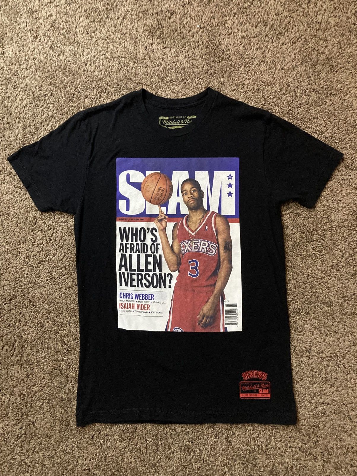 Designer × Vintage Mitchell & Ness Allen Iverson MENS Size S Sixers 97 Tshirt Size US S / EU 44-46 / 1 - 2 Thumbnail