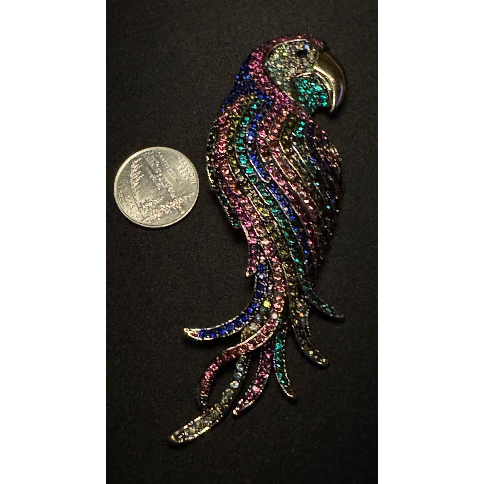 Other Large Rhinestone Parrot Brooch Size ONE SIZE - 3 Thumbnail