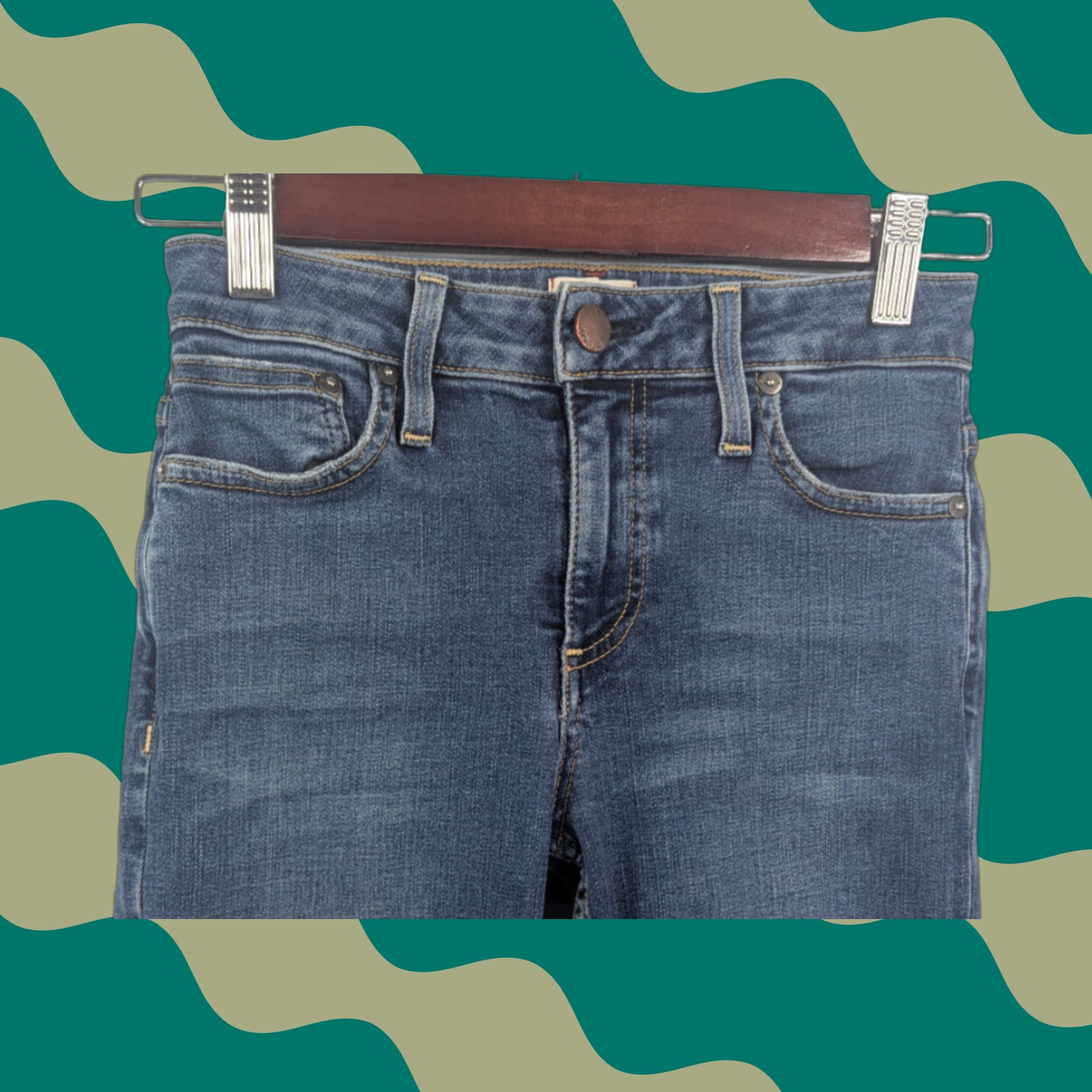 Alice + Olivia VINTAGE AO.LA Alice Olivia Jeans Womens 25 Blue You Look Good Mid Rise Ankle Skinny Size 42" / US 20 - 1 Thumbnail