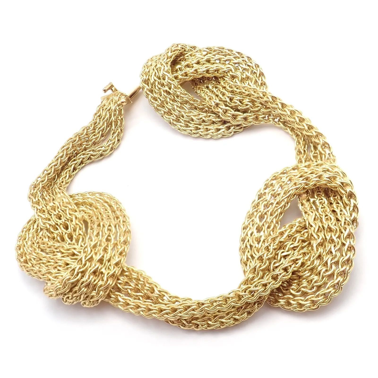 Vintage Tiffany & Co 18k Yellow Gold Woven Knot Bracelet