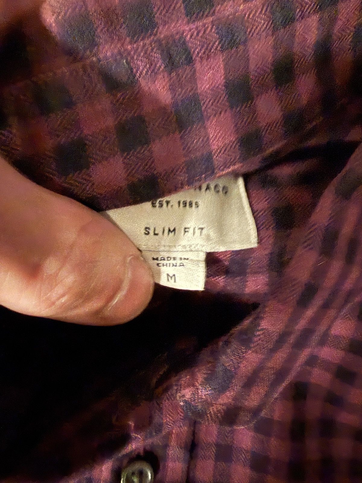 Club Monaco Oxford Cloth Deep Purple Plaid Button Down Size US M / EU 48-50 / 2 - 3 Thumbnail