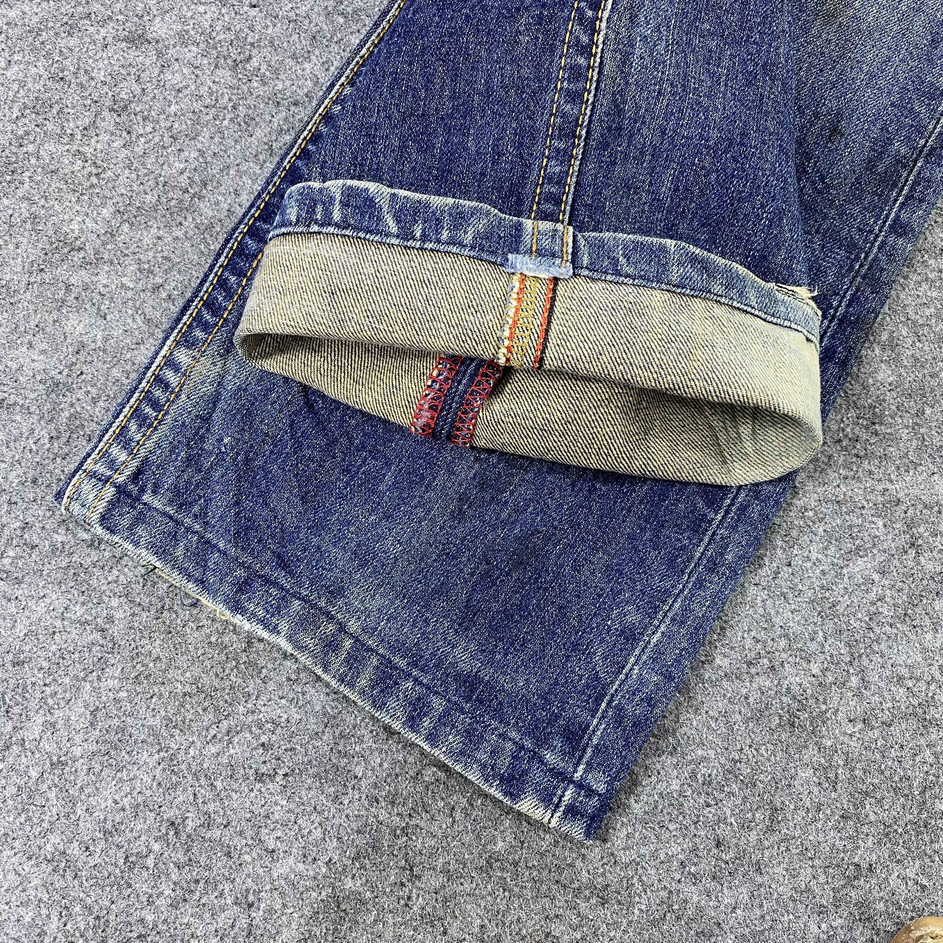 Edwin × Jean × Vintage Vintage Edwin EX404 Distressed Blue Wash Jeans - J1156 Size US 32 / EU 48 - 12 Thumbnail