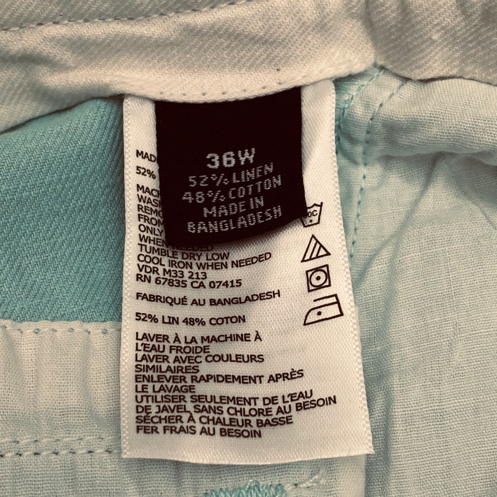 Nautica Nautica Chino Shorts Men's 36x10 Blue Linen Blend Drawstring WNT NWT 6674 Size US 36 / EU 52 - 4 Thumbnail