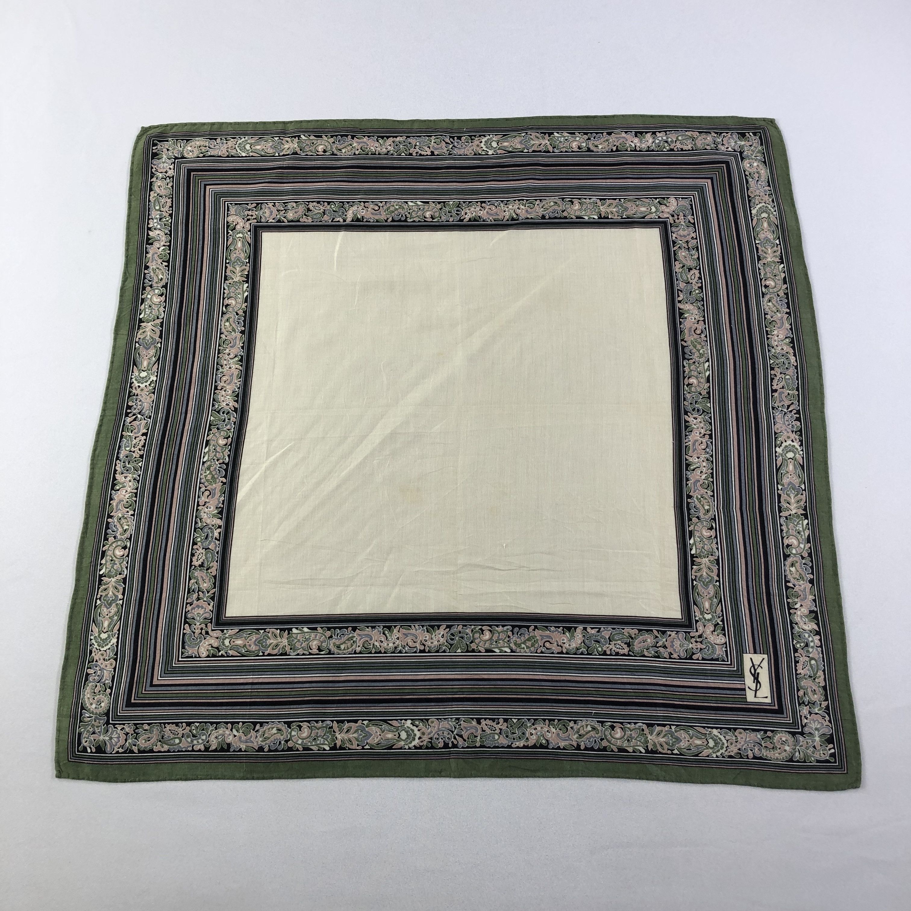 Yves Saint Laurent YSL Hand Rolled Handkerchief Neckerchief Bandana H1694 Size ONE SIZE - 2 Thumbnail