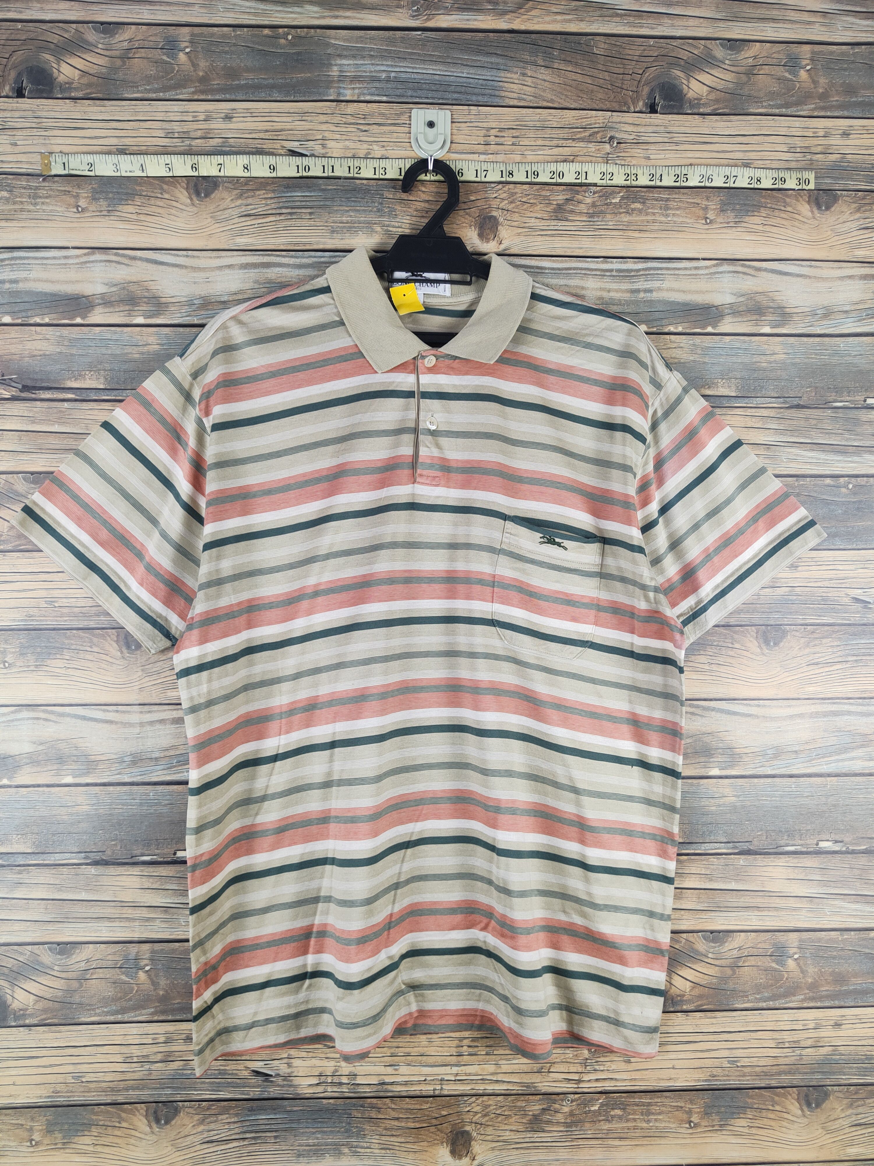 Longchamp DL Longchamp vintage stripe Light Olive Polos #2745 Size US L / EU 52-54 / 3 - 1 Thumbnail