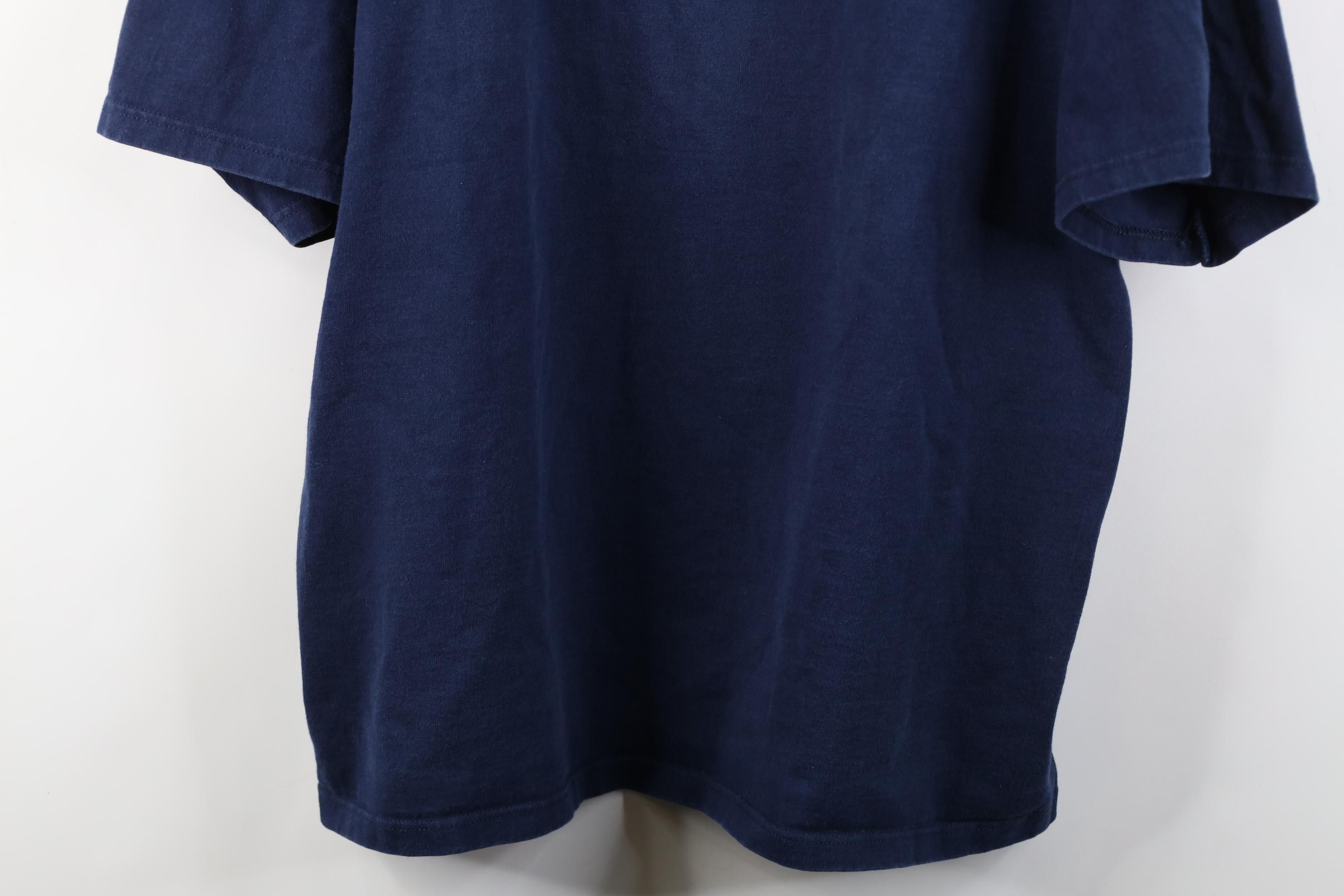 Vintage Vintage 90s Streetwear Heavyweight Cotton T-Shirt Blue USA Size US XXL / EU 58 / 5 - 3 Thumbnail
