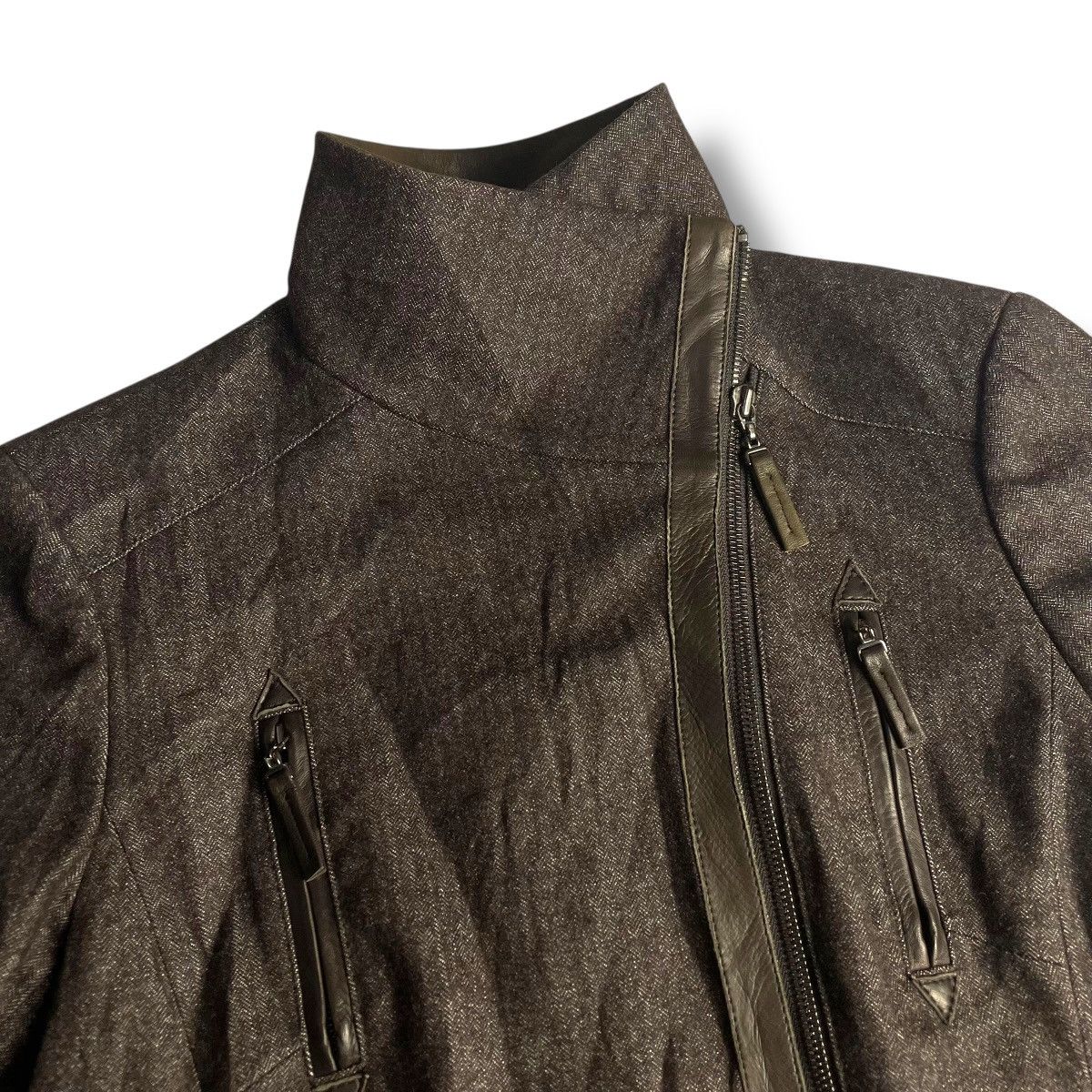 Krizia Uomo 🇯🇵 KRIZIA SHEEPSKIN COLLAR WOOL BLEND JACKET Size US XS / EU 42 / 0 - 8 Thumbnail
