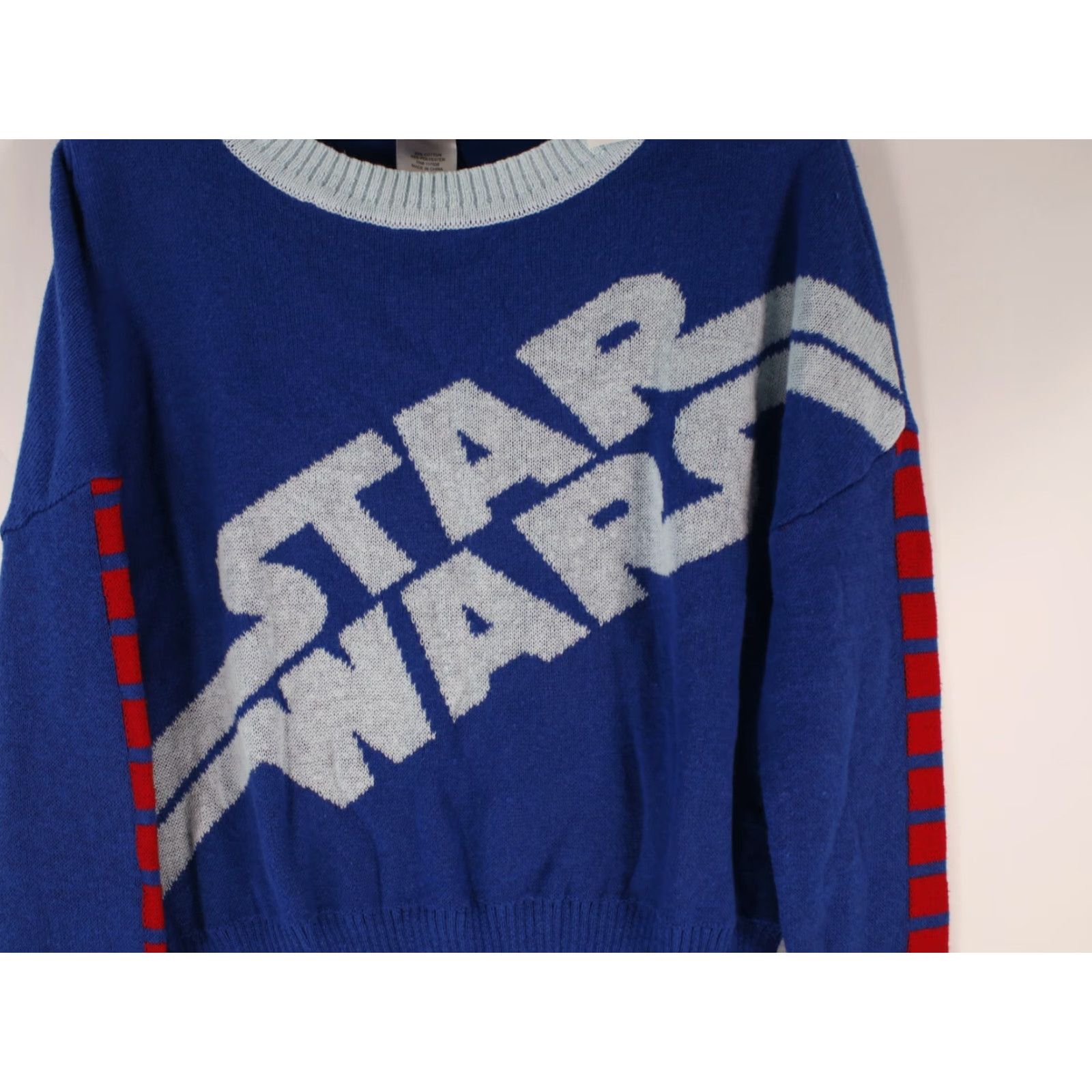 Star Wars Star Wars Sweater Womens Crew Neck Long Sleeve Fuzzy Navy Blue M Christmas Graphic Print Pullover Knit Logo Size M / US 6-8 / IT 42-44 - 3 Thumbnail