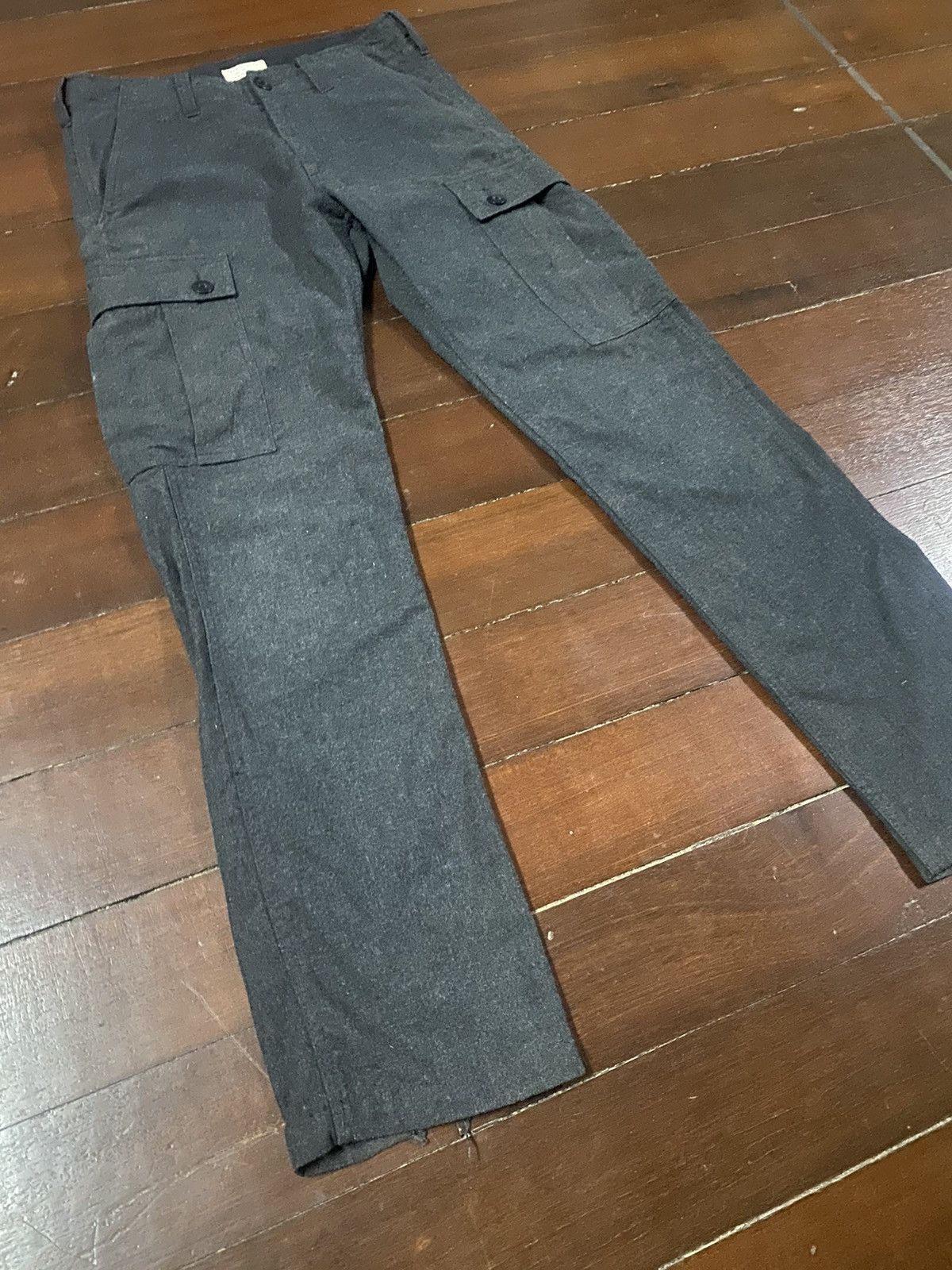 Japanese Brand FIRE 🔥 BACK NUMBER CARGO PANTS WOOL Size US 34 / EU 50 - 4 Thumbnail