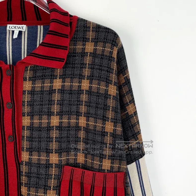 Other Loewe Color-blocked plaid striped wool lapel single-breast Size M / US 6-8 / IT 42-44 - 3 Thumbnail
