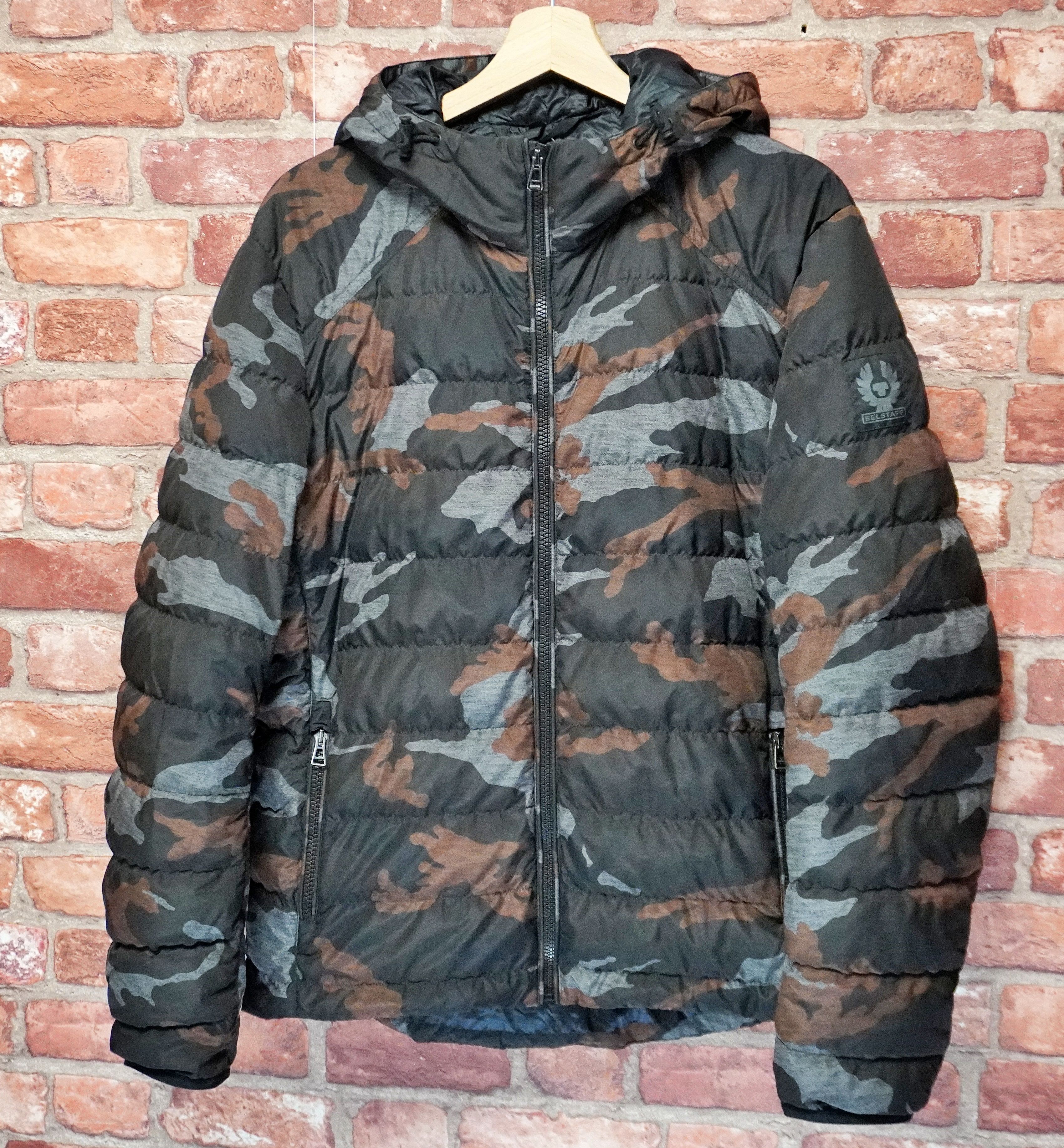 image of Belstaff Camo Down Military Jacket, Men's (Size Medium)