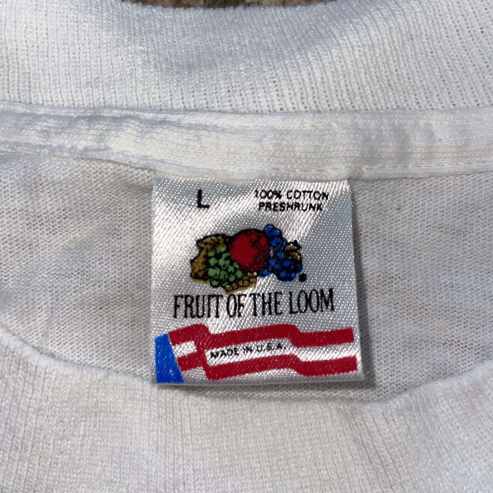 Fruit Of The Loom VINTAGE Fruit of the Loom T-Shirt Discover Columbus Hosta Society 1992 White Mens L Single Stitch USA Size US L / EU 52-54 / 3 - 3 Thumbnail