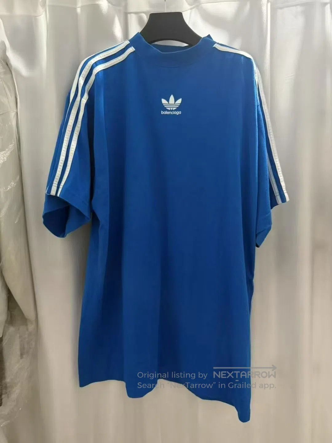 Balenciaga Balenciaga Adidas Logo Short-sleeve T-shirt in Blue| Size US S / EU 44-46 / 1 - 1 Thumbnail
