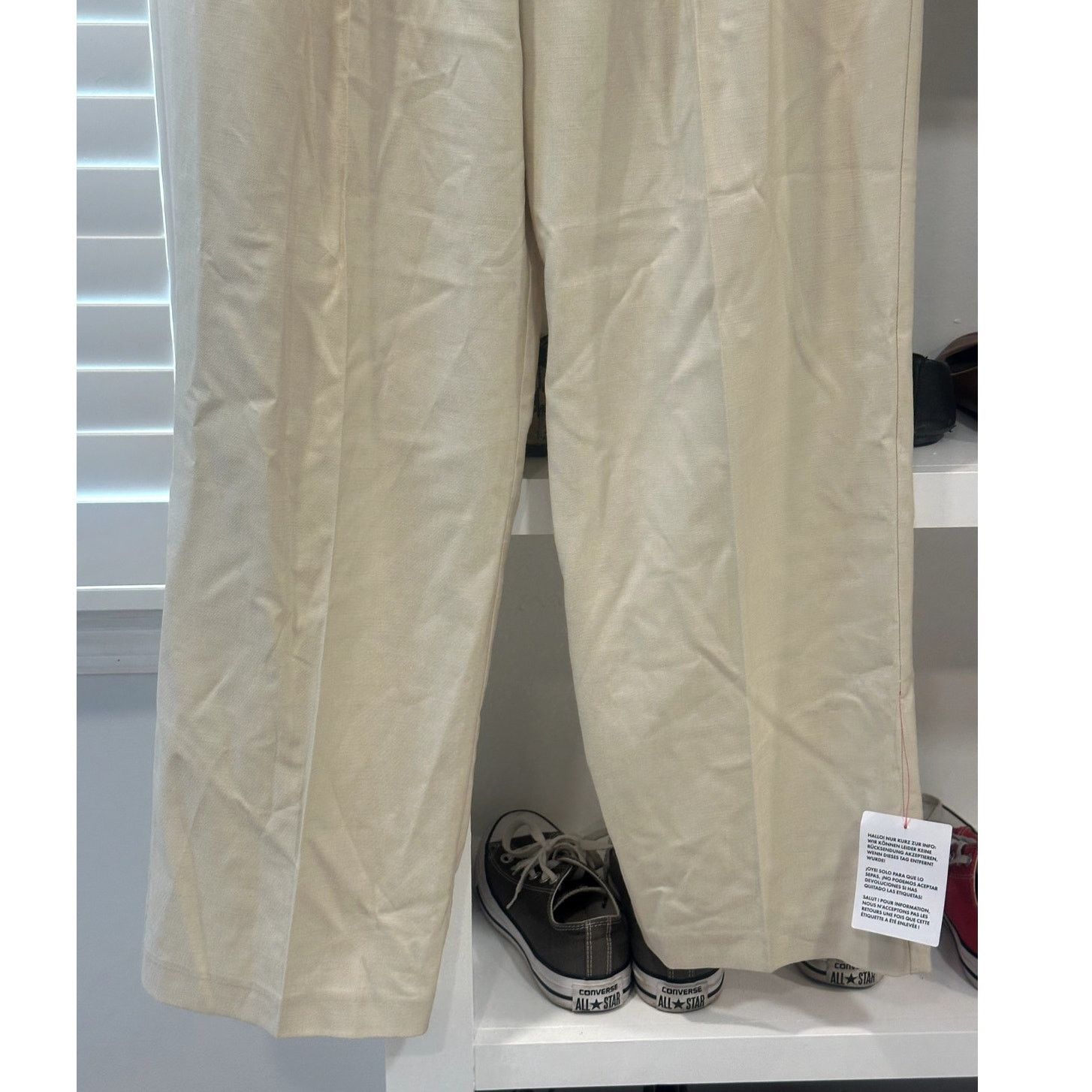 Topshop Topshop Size 8 Cream High Waisted Wide Leg Pants Flowy NWT Size 30" / US 8 / IT 44 - 3 Thumbnail
