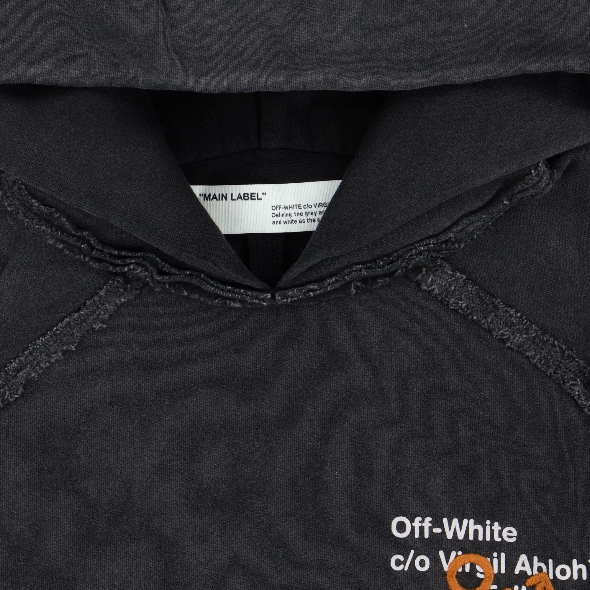 Off-White Washed Black Pictogram Incompiuto Oversized Logo Hoodie Size S / US 4 / IT 40 - 3 Thumbnail