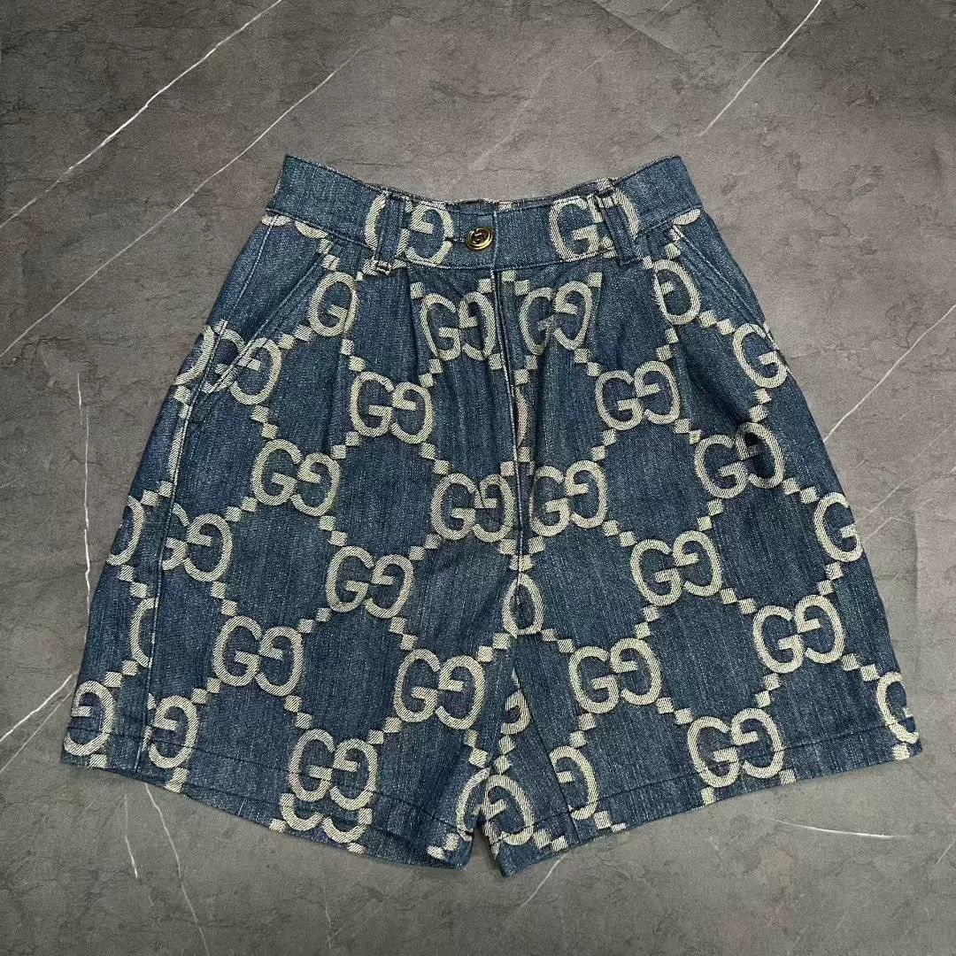 Gucci gucci denim logo printed shorts size 34 Size 34" / US 12 / IT 48 - 1 Thumbnail