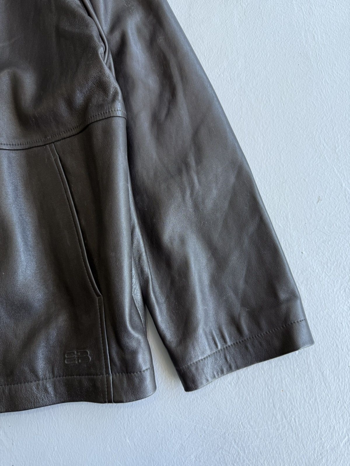 Balenciaga × Vintage Nicolas Ghesquiere - Balenciaga - Zip Leather Jacket Size US L / EU 52-54 / 3 - 5 Thumbnail