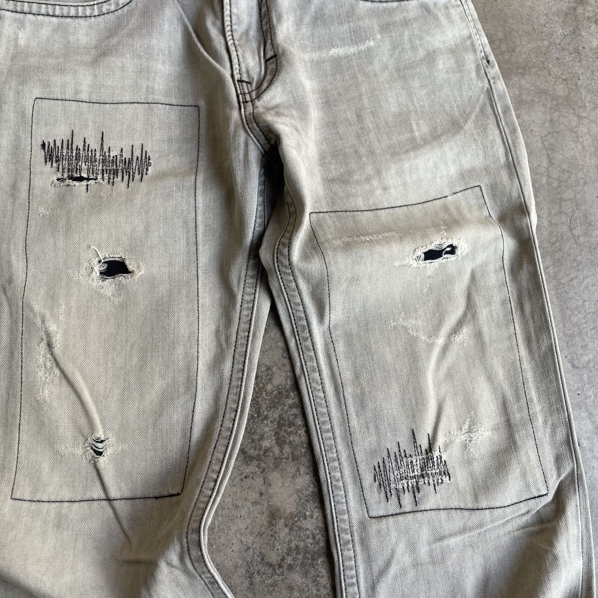 Wrangler 🔥Vintage Wrangler Stoned Washed Ripped Distress Denim Jeans Size US 31 - 10 Thumbnail