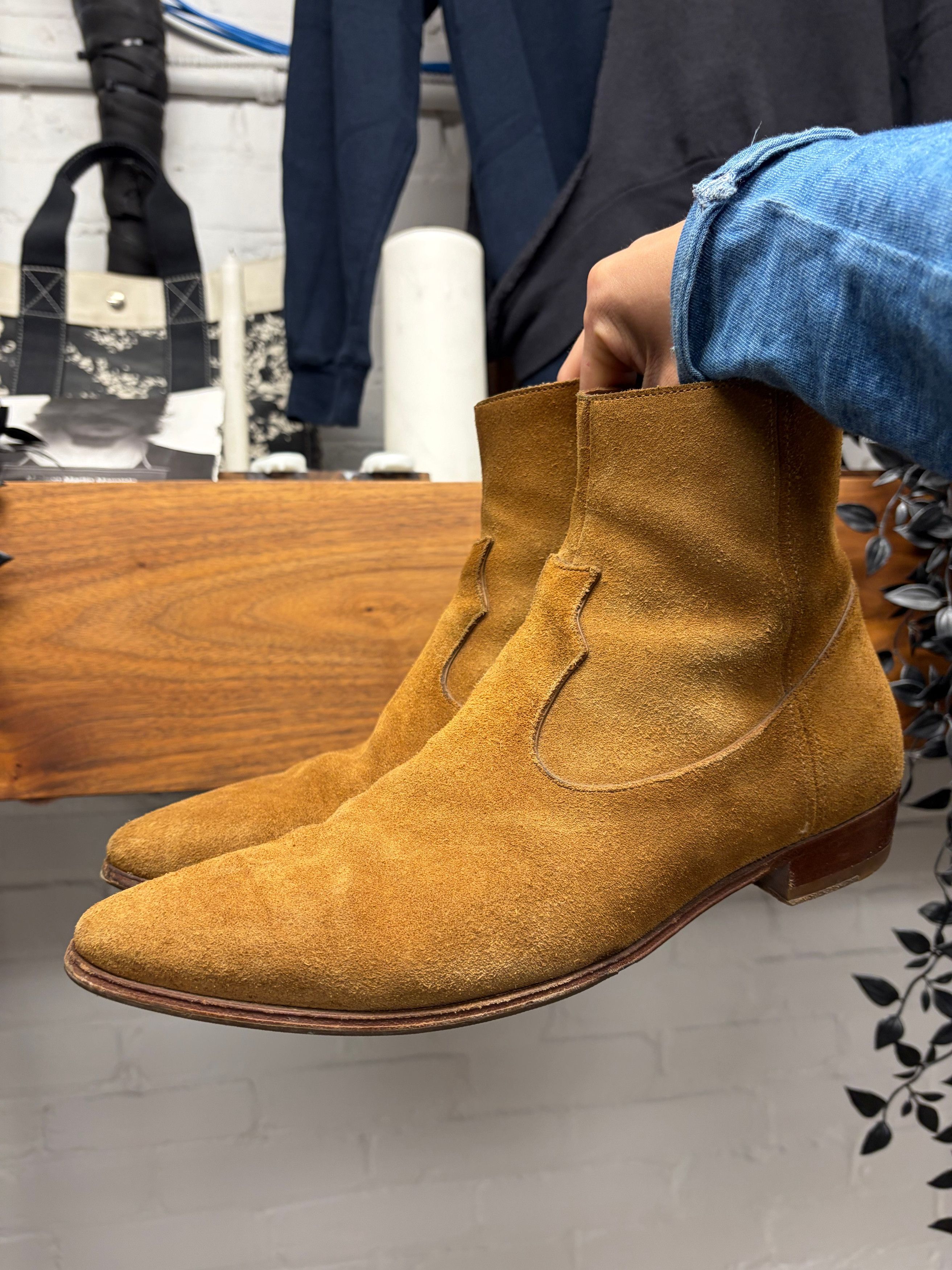 Celine × Hedi Slimane SS19 Celine Silver Leather Jacno Boots Hedi