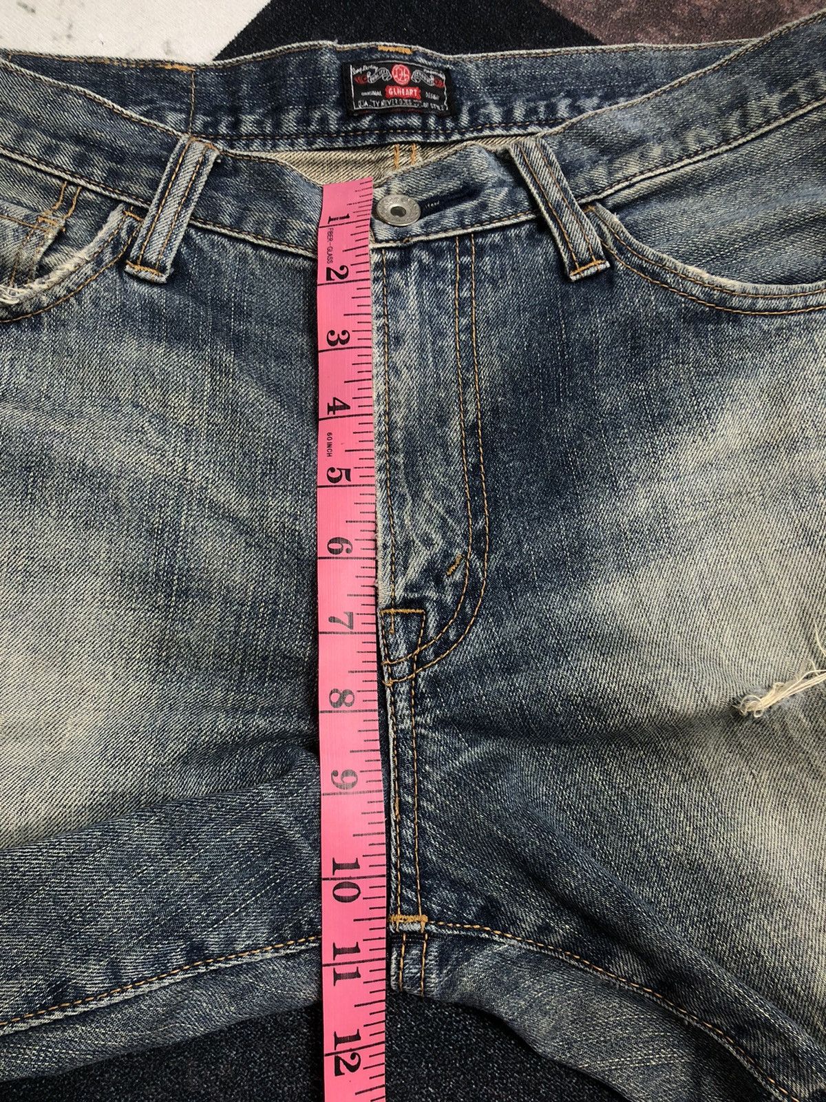 Hysteric Glamour Vintage GL Heart Mud Washed Distressed Jeans Size US 32 / EU 48 - 21 Thumbnail