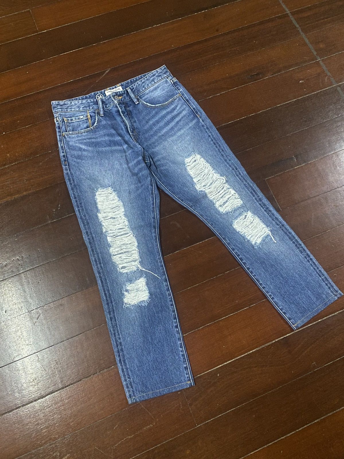 Vanquish Vanquish Japan Faded Blue Jeans distressed Size US 34 / EU 50 - 2 Thumbnail