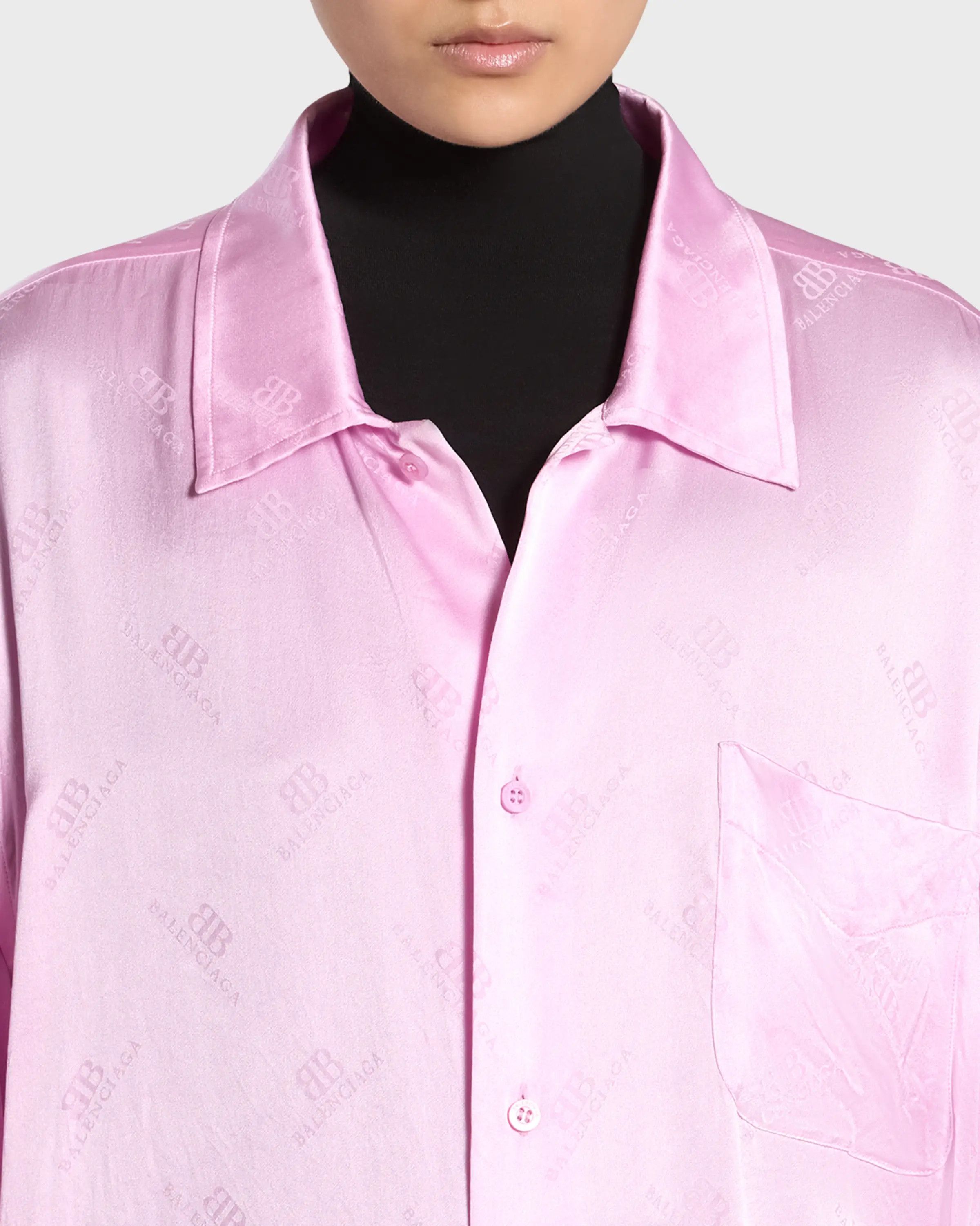 Balenciaga o1srvl11e0426 BB Classic Monogram Minimal Shirt Large Fit Size XL / US 12-14 / IT 48-50 - 6 Thumbnail