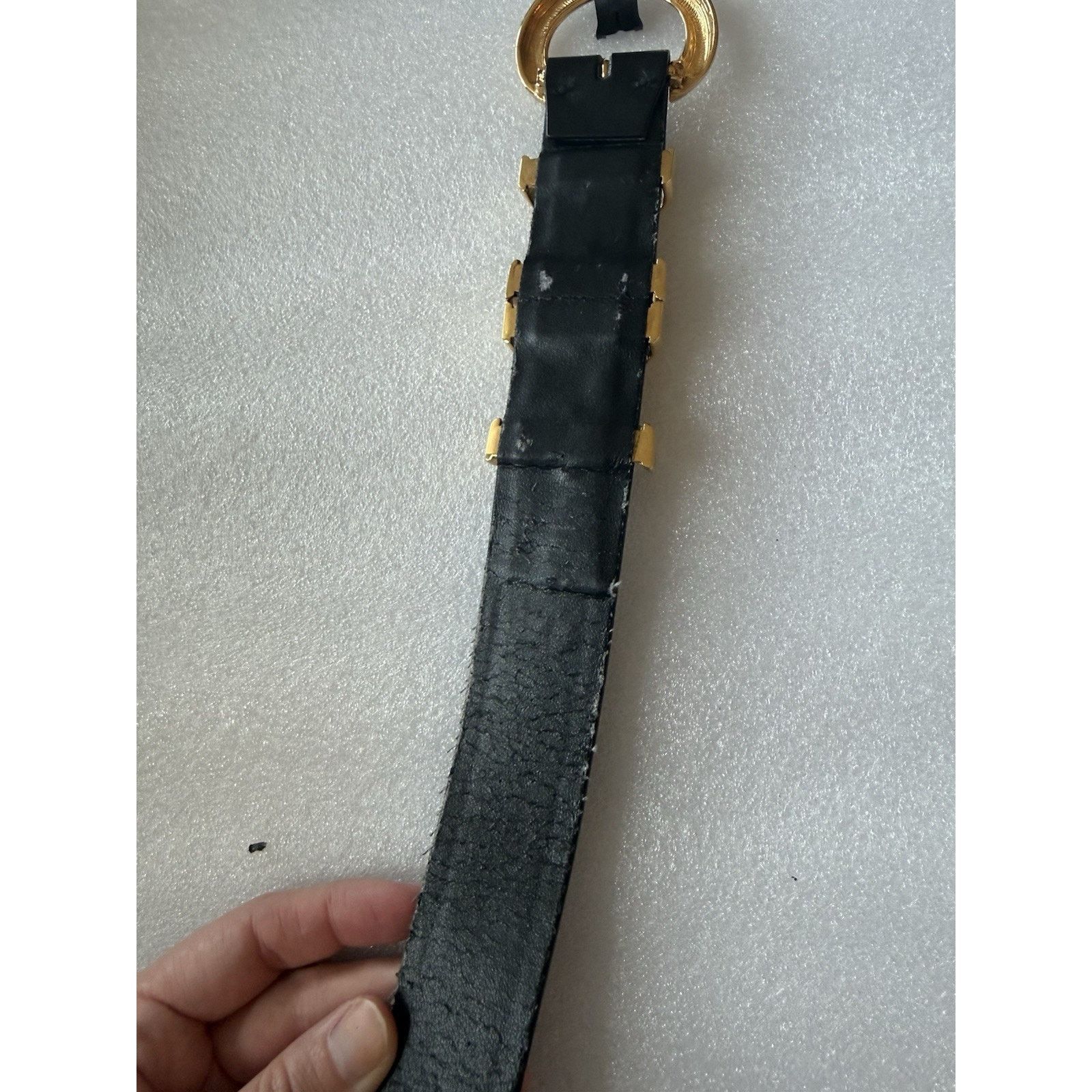 St. John ST. John Belt Black Leather Gold X Hardware Buckle Size 4 Size ONE SIZE - 2 Thumbnail