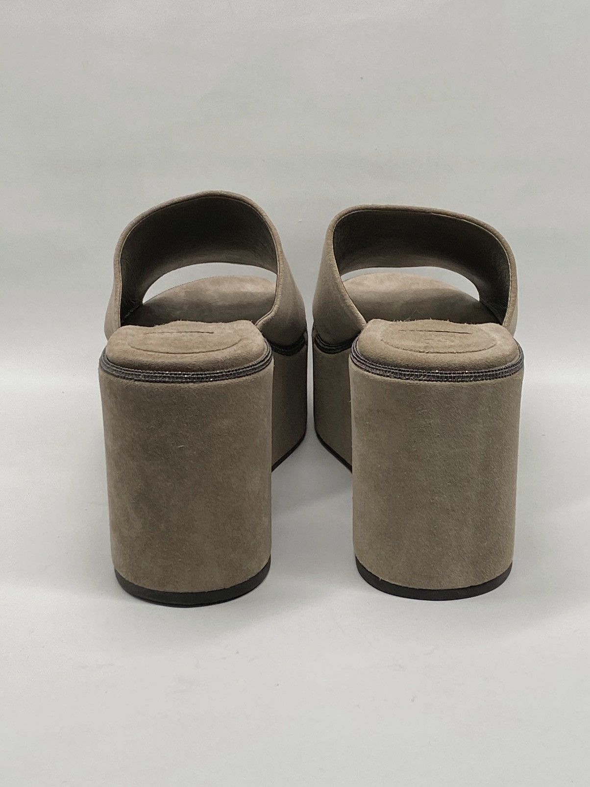 Brunello Cucinelli Brunello Cucinelli Suede Monili Platform Sandals size 38 Size US 8 / IT 38 - 8 Thumbnail
