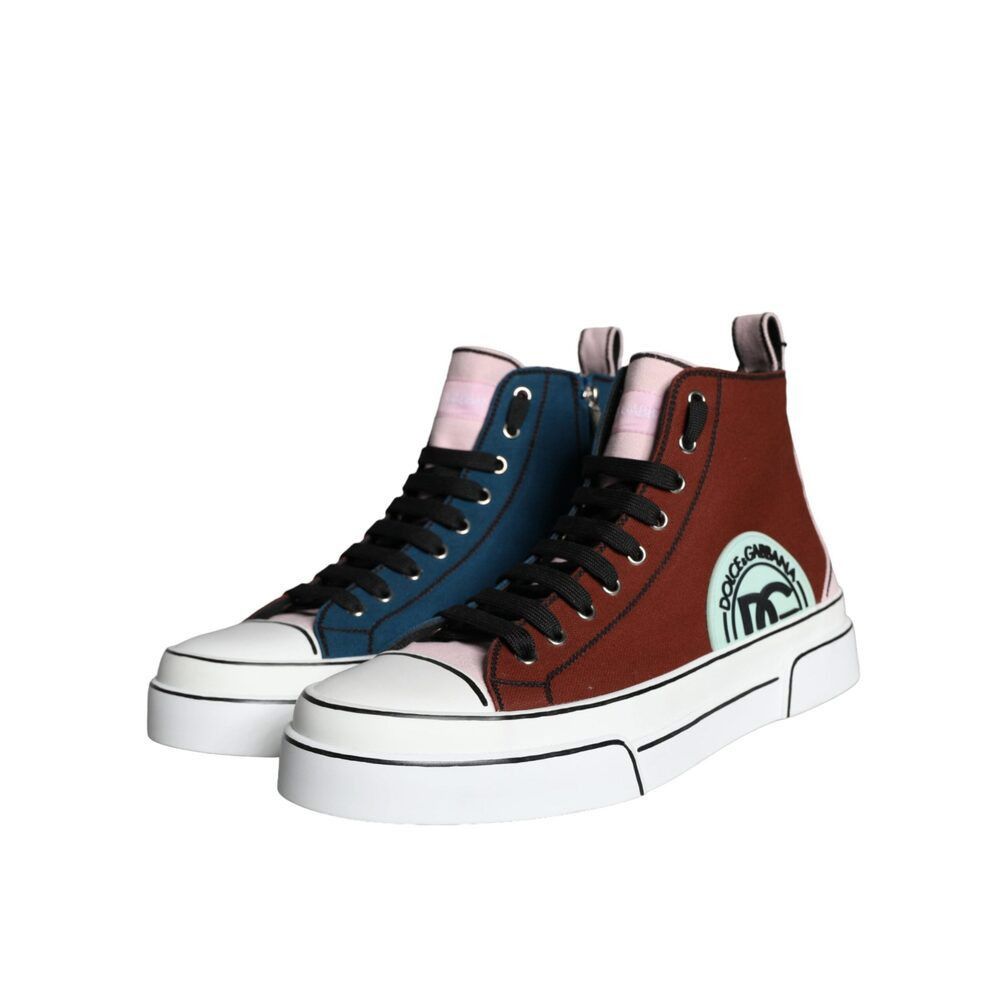 Dolce & Gabbana Dolce & Gabbana Multicolor Patchwork High Top Sneaker Shoes Size US 11 / EU 44 - 3 Thumbnail