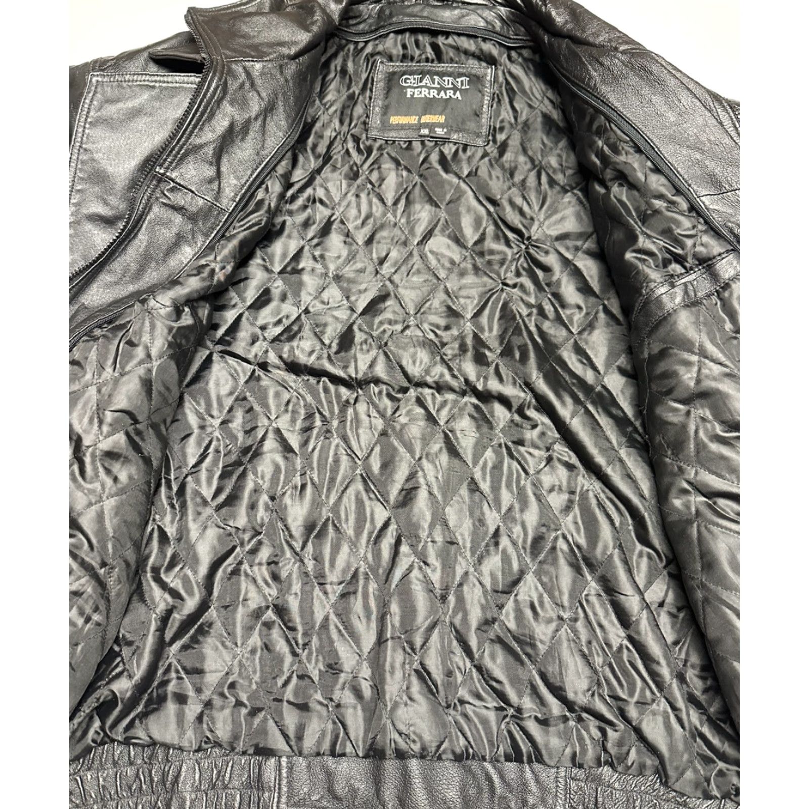 Vintage VINTAGE Gianni Ferrara Leather Jacket Mens 2XL Black Solid Motorcycle Jacket Lined Zipper Snap Regular Men Size US XXL / EU 58 / 5 - 5 Thumbnail