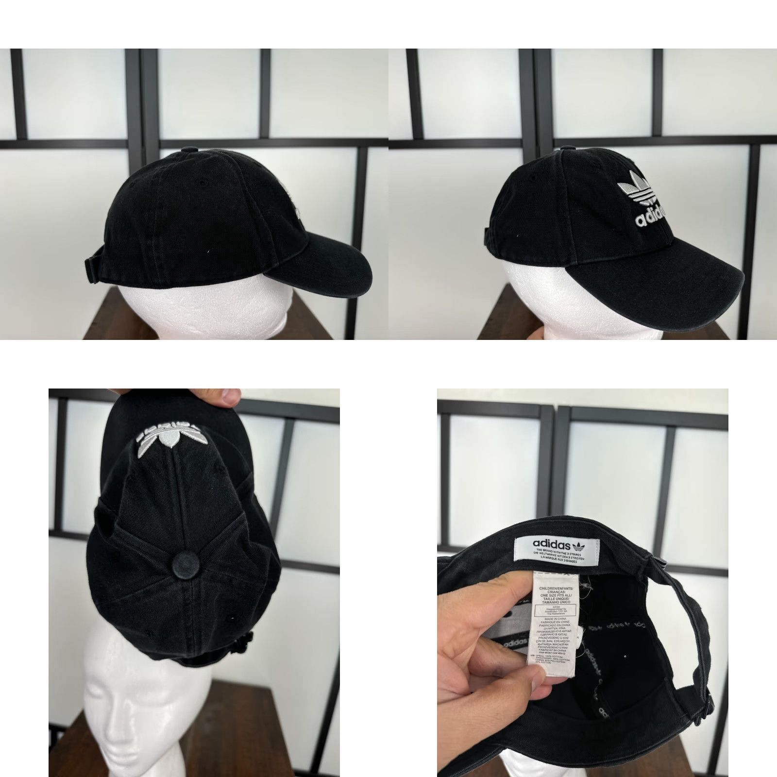 Adidas adidas Hat Cap Strap Back Adult One Size Black Cotton Twill Embroidered 3 Stripe Size ONE SIZE - 8 Thumbnail
