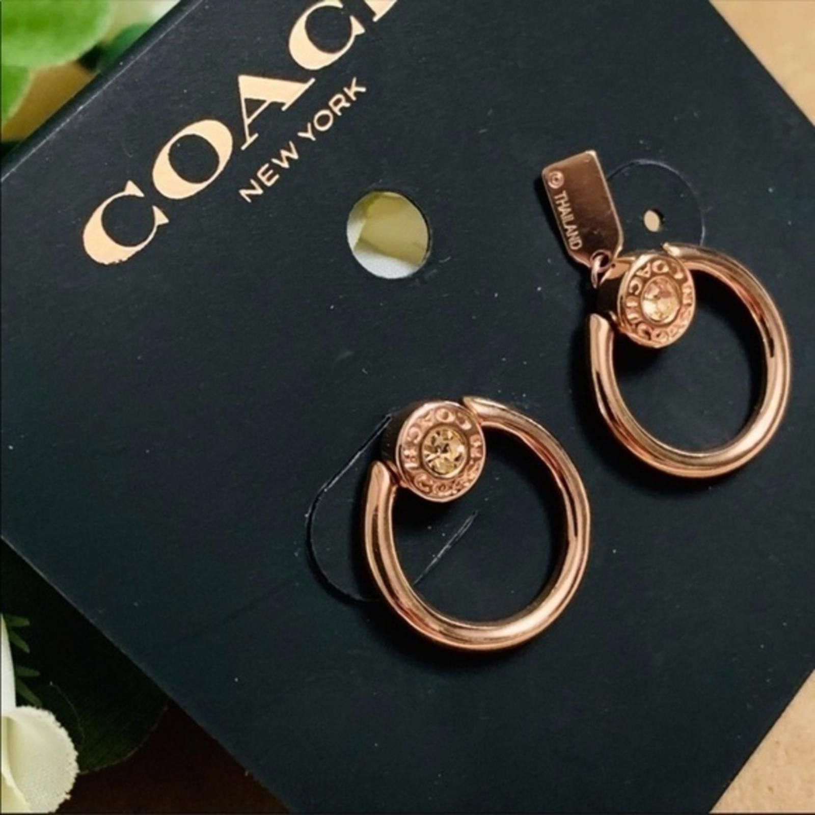 Coach Coach Rose Gold Circle Hoop Earrings NWT​​​​​​​​ Size ONE SIZE - 2 Thumbnail