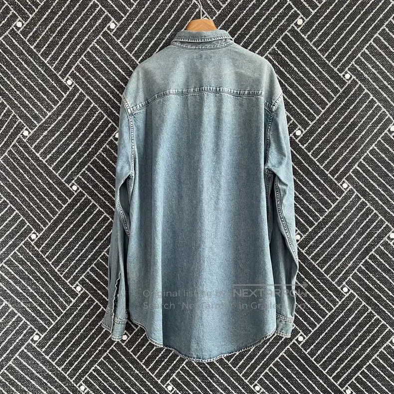 Balenciaga Balenciaga Vintage logo long-sleeve shirt denim jacket Size US XXS / EU 40 - 2 Thumbnail