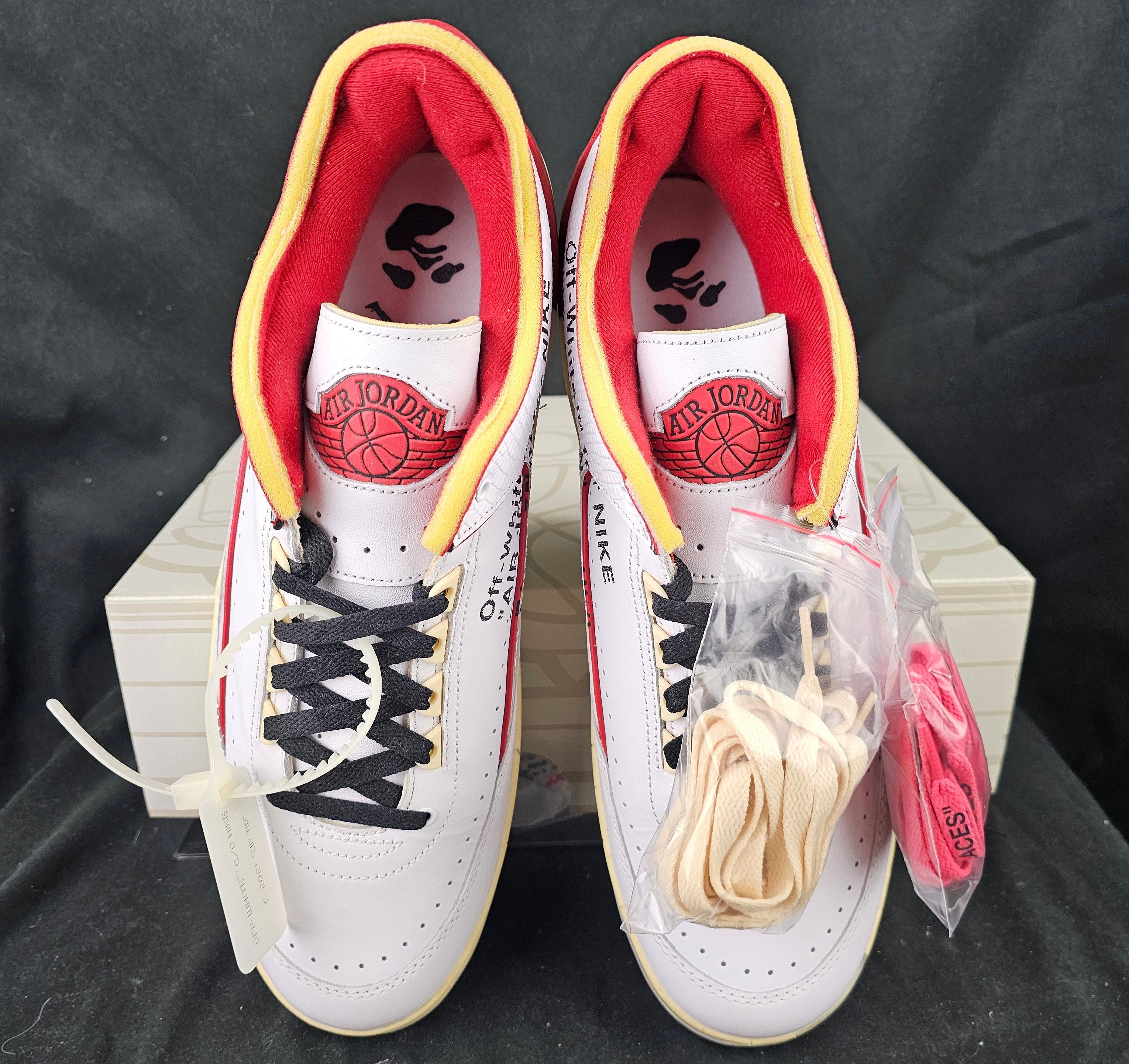 Jordan Brand Nike Air Jordan 2 Retro Low SP Off-White Varsity Red Chicago Size US 13 / EU 46 - 4 Thumbnail
