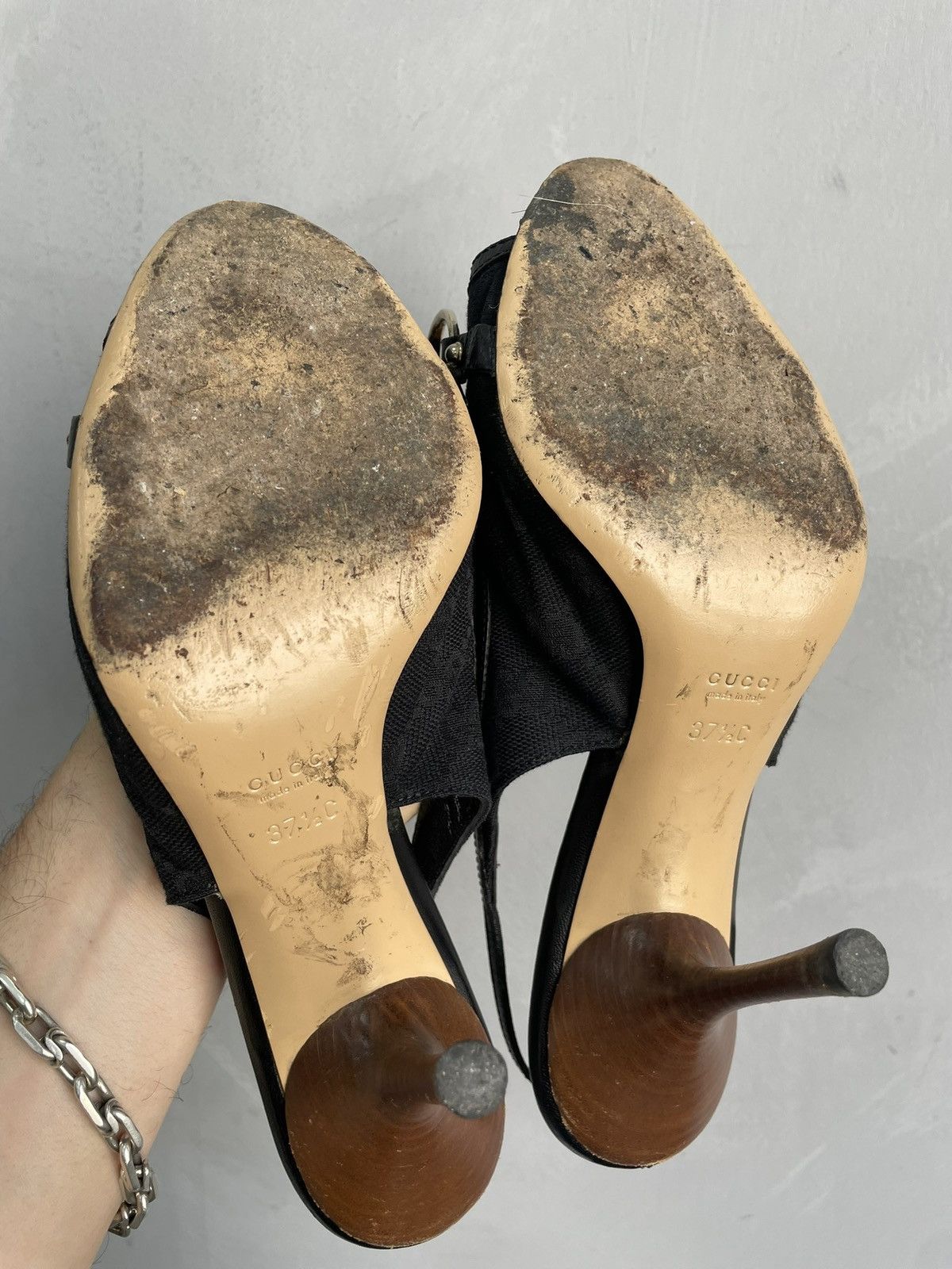 Gucci Rare monogram heel leather Gucci sneakers summer 37 size Size US 7 / IT 37 - 16 Thumbnail