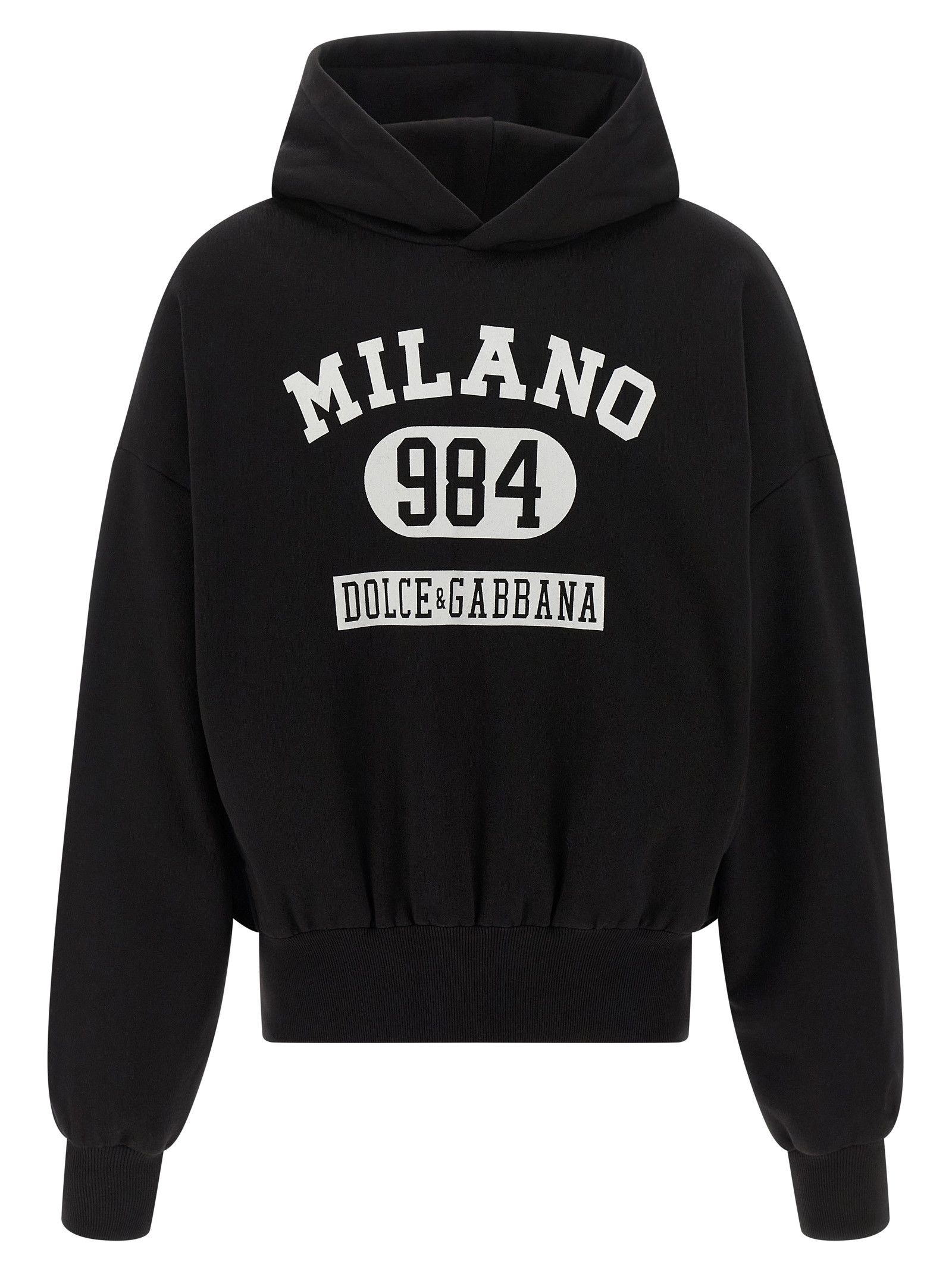 Flocked print hoodie