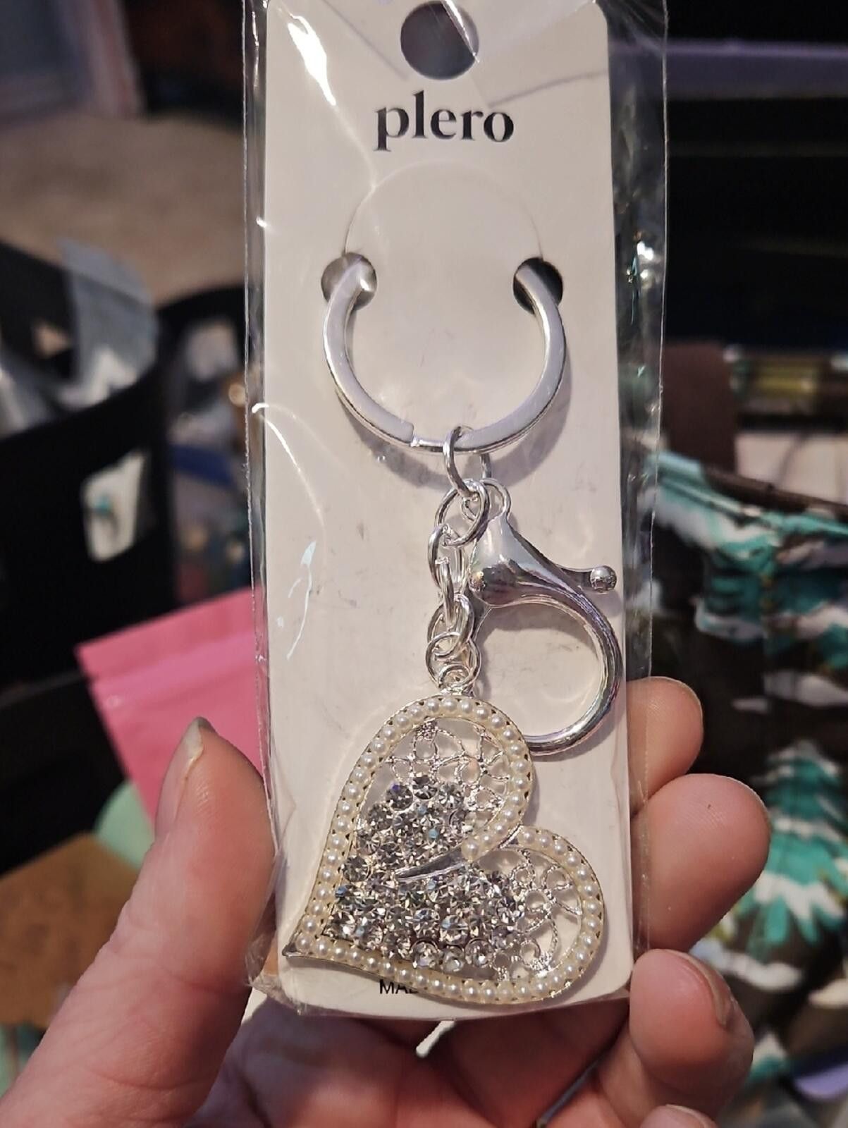 Other Silver Heart Crystal Keychain - Silver Heart Charm Size ONE SIZE - 1 Thumbnail