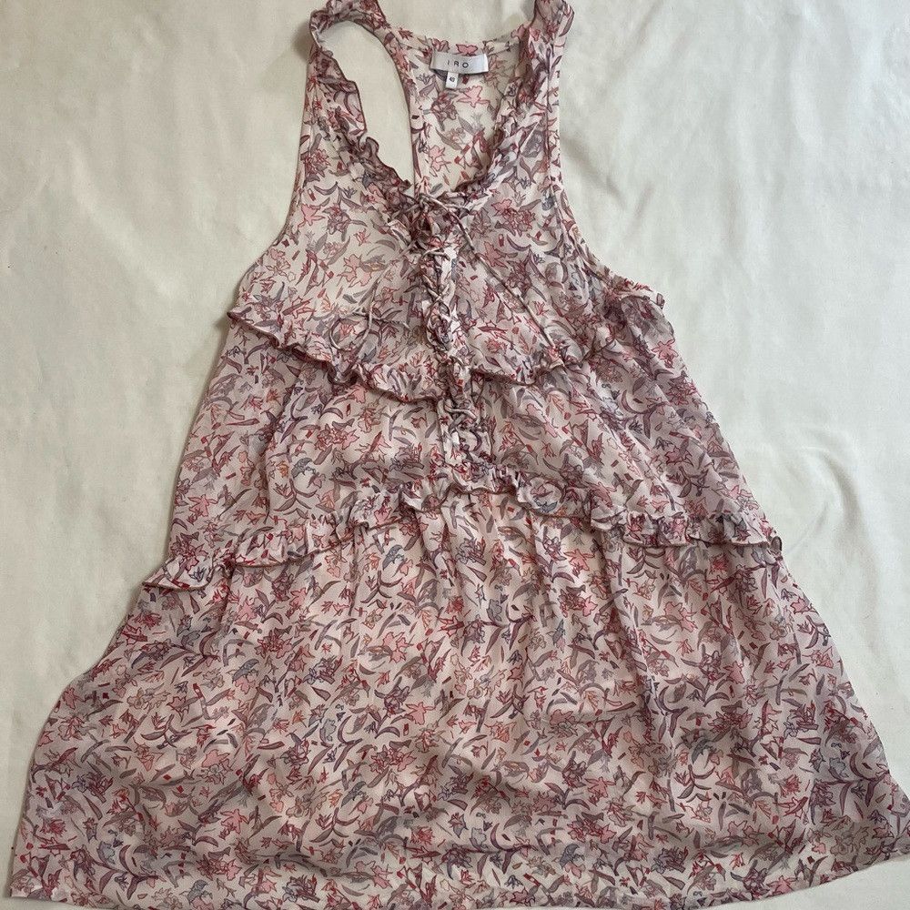 Iro Iro Paris Viscose Floral Mini Dress Size 40 US M Size M / US 6-8 / IT 42-44 - 5 Thumbnail
